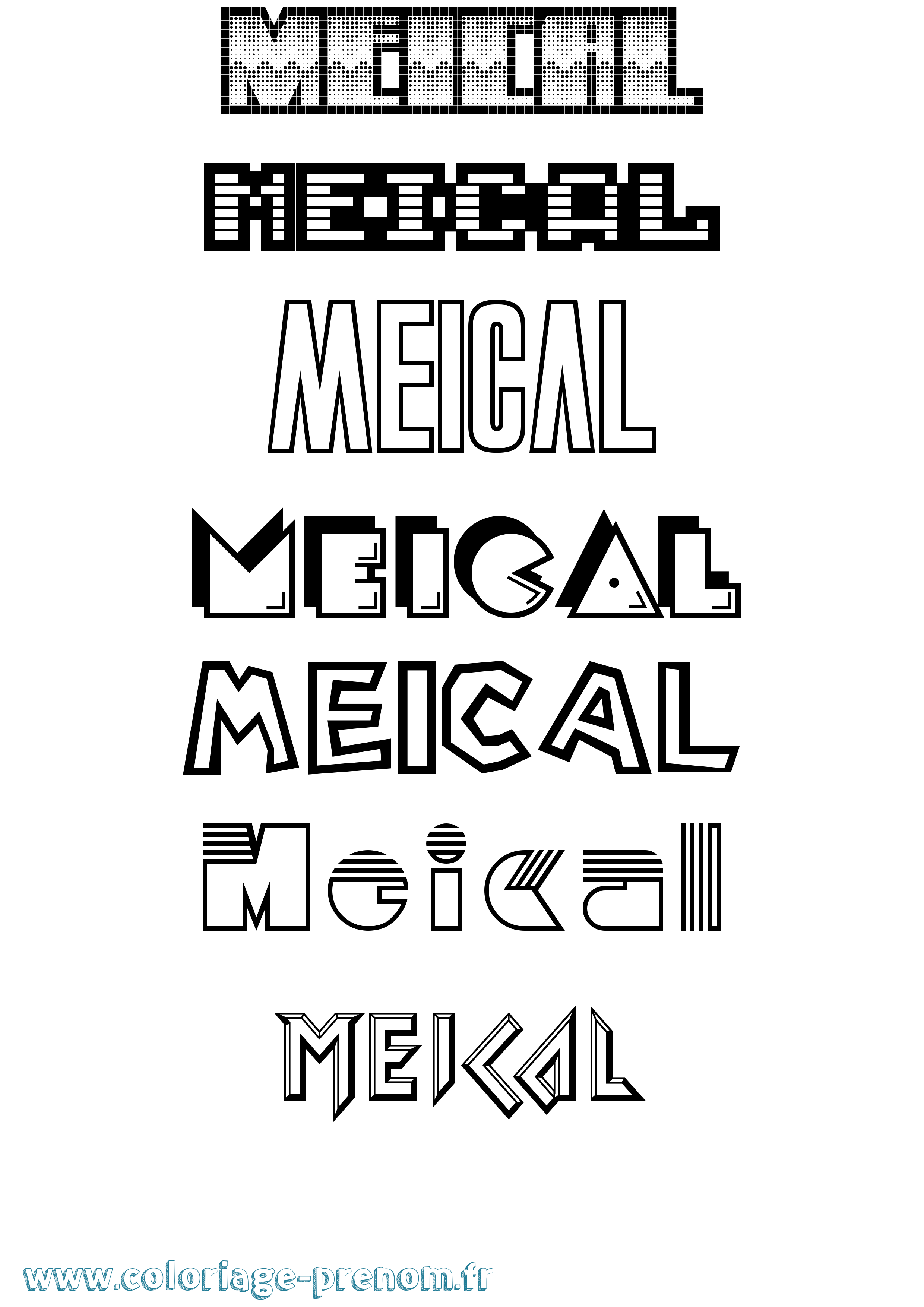 Coloriage Meical Jeux Vidéos Coloriage prénom Meical Jeux Vidéos