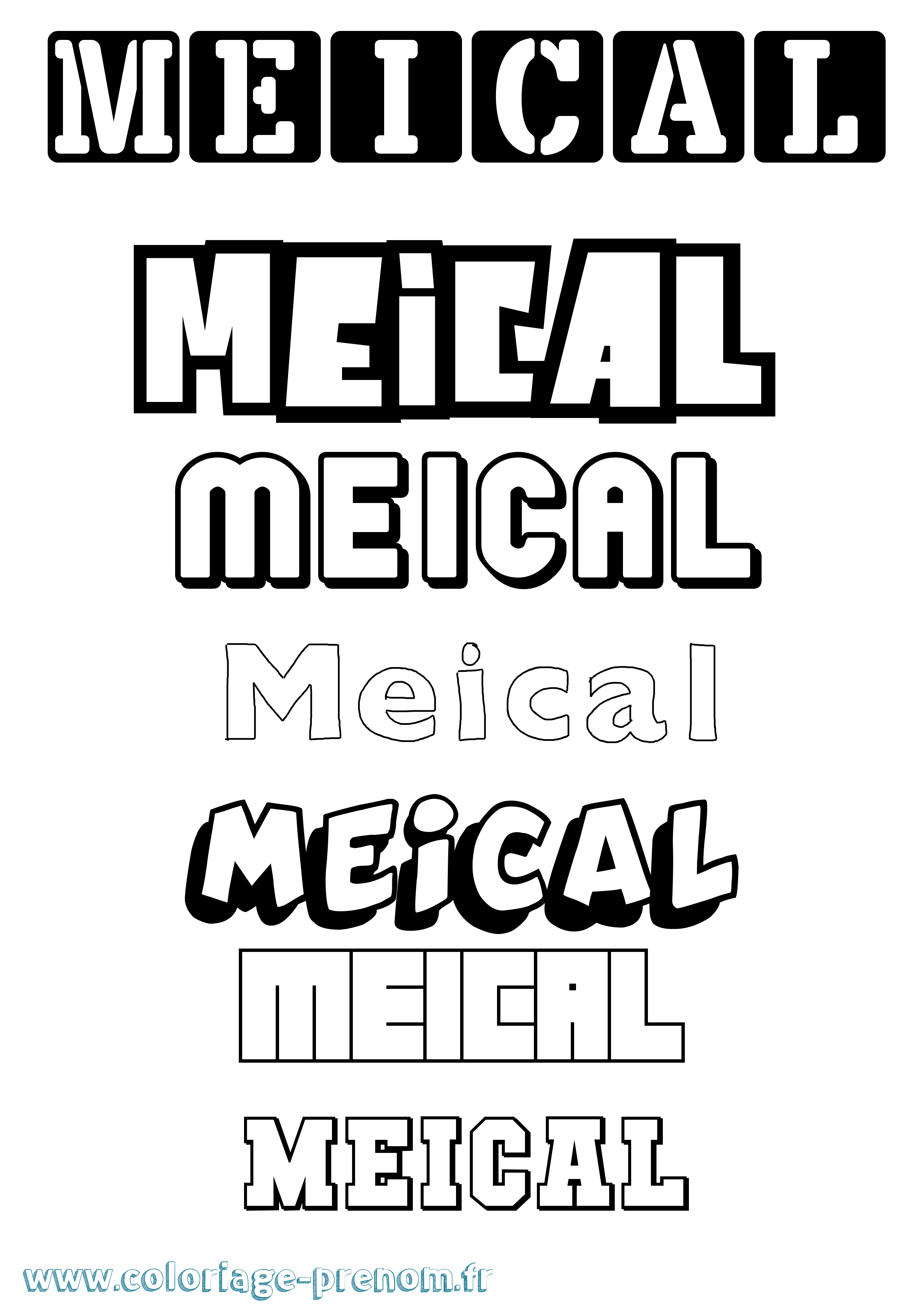 Coloriage Meical Simple Coloriage prénom Meical Simple