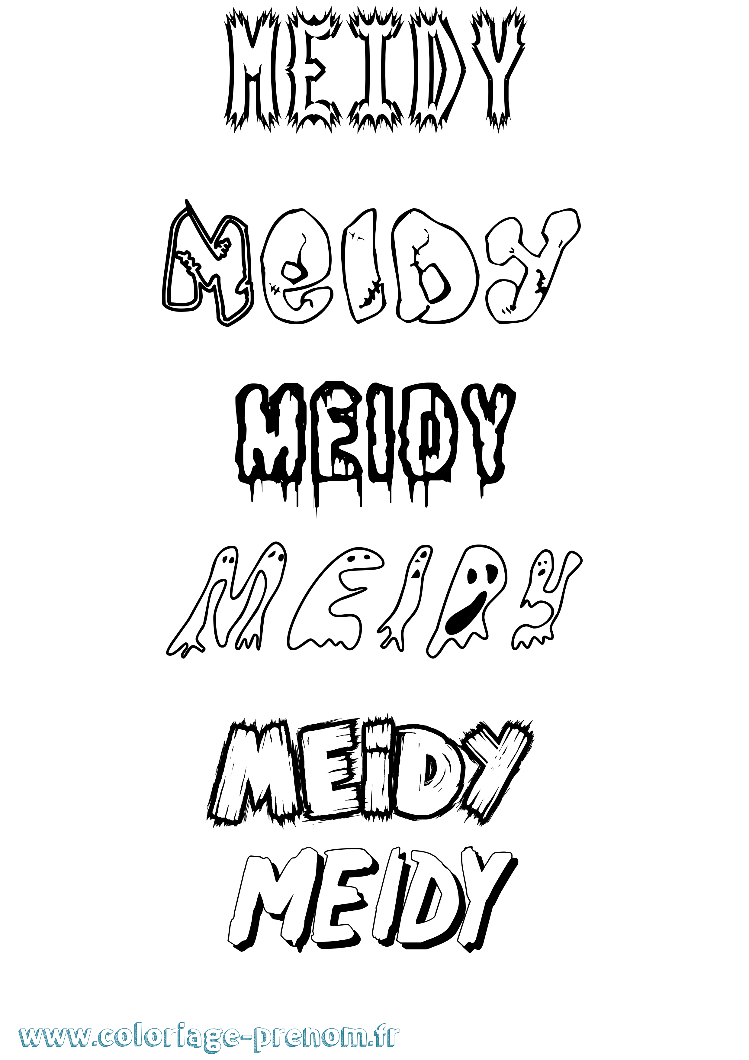 Coloriage Meidy Frisson Coloriage prénom Meidy Frisson