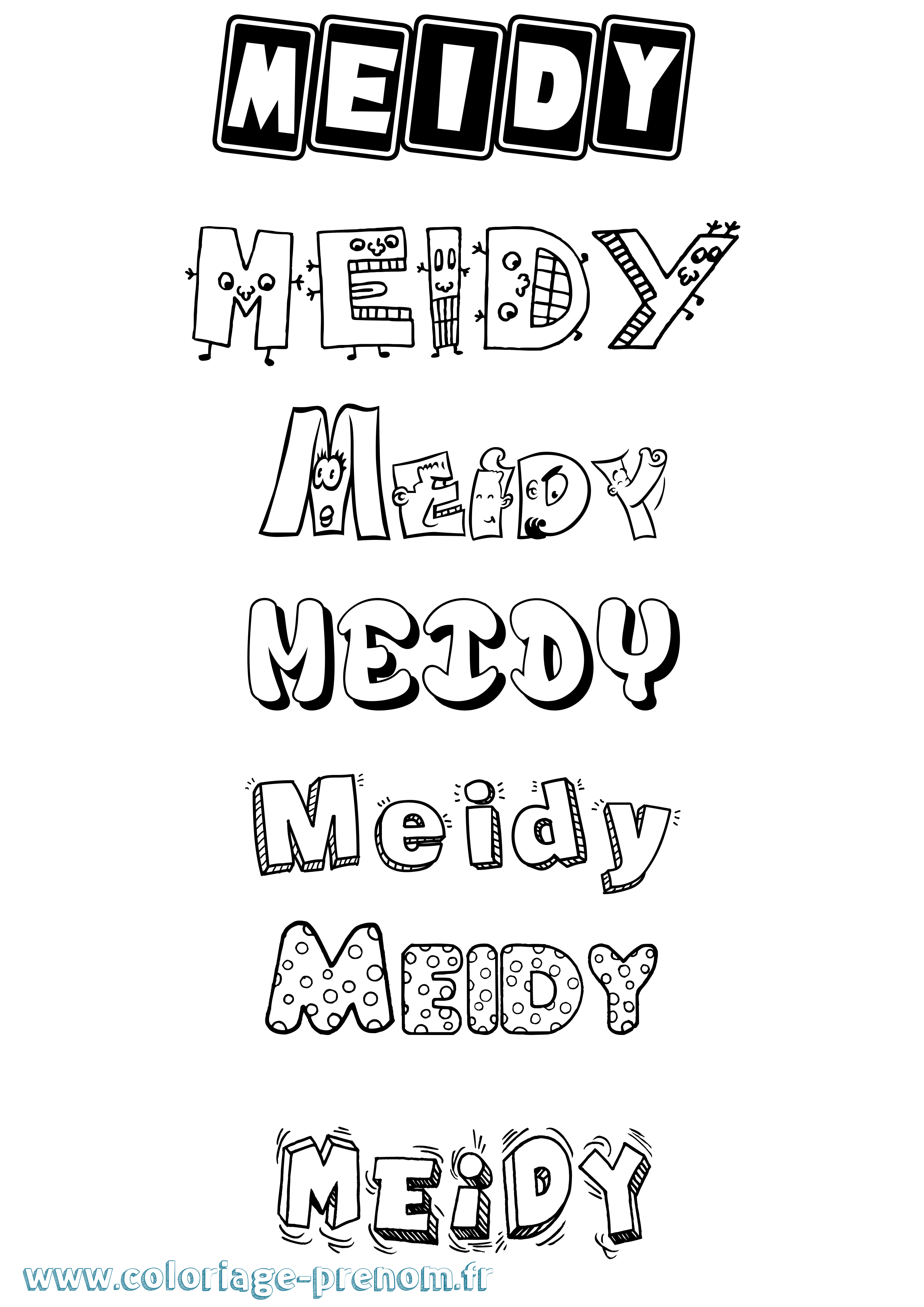 Coloriage Meidy Fun Coloriage prénom Meidy Fun