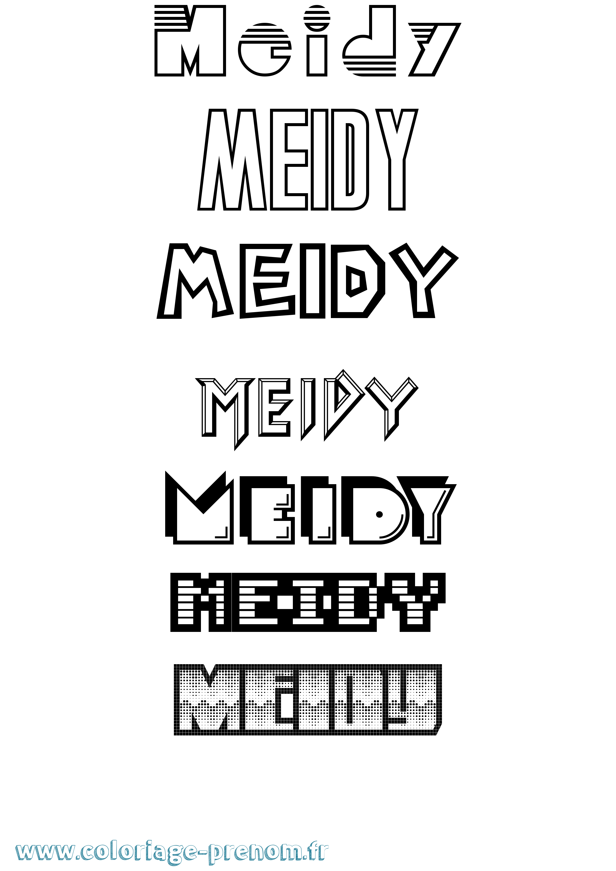 Coloriage Meidy Jeux Vidéos Coloriage prénom Meidy Jeux Vidéos