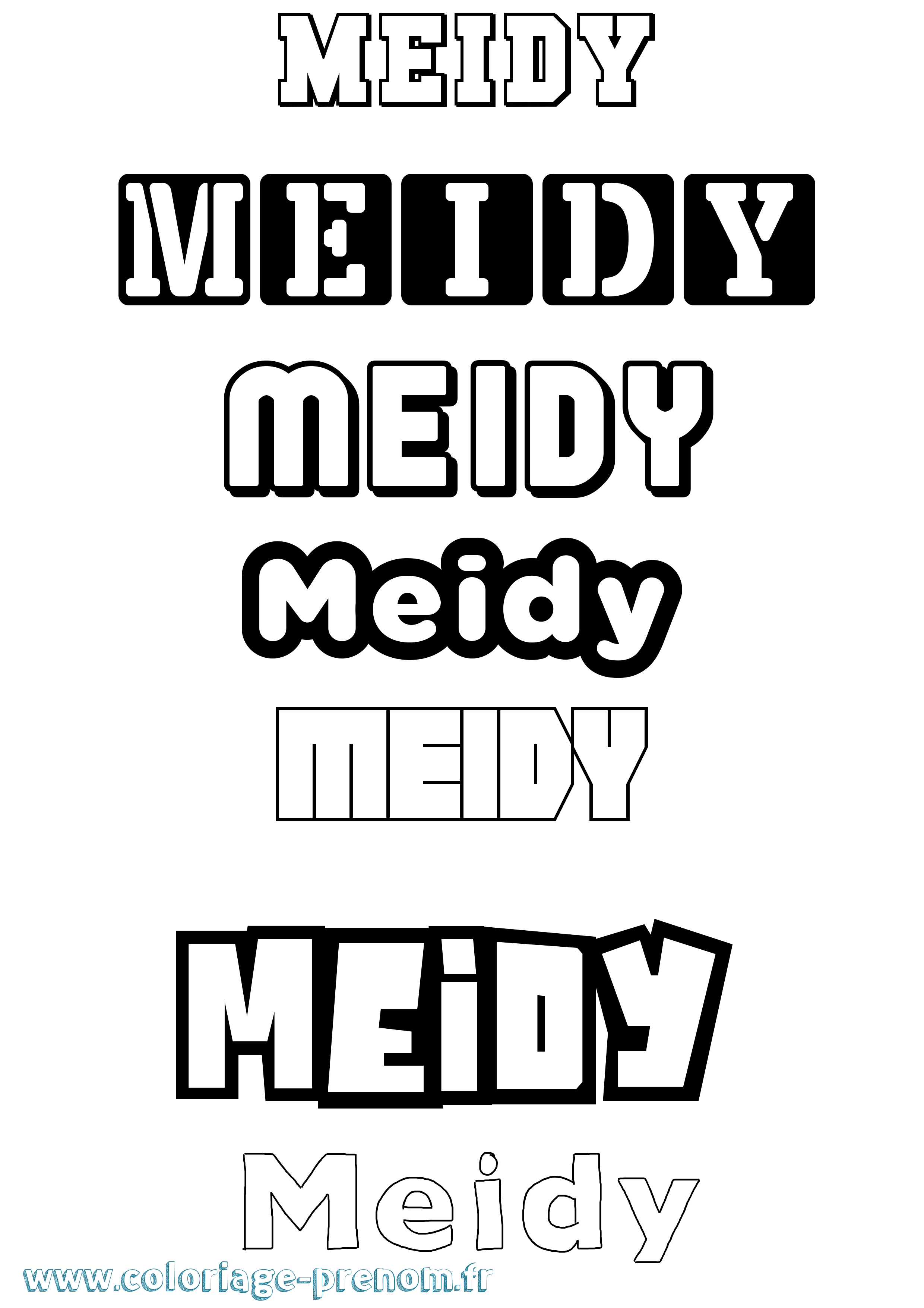 Coloriage Meidy Simple Coloriage prénom Meidy Simple