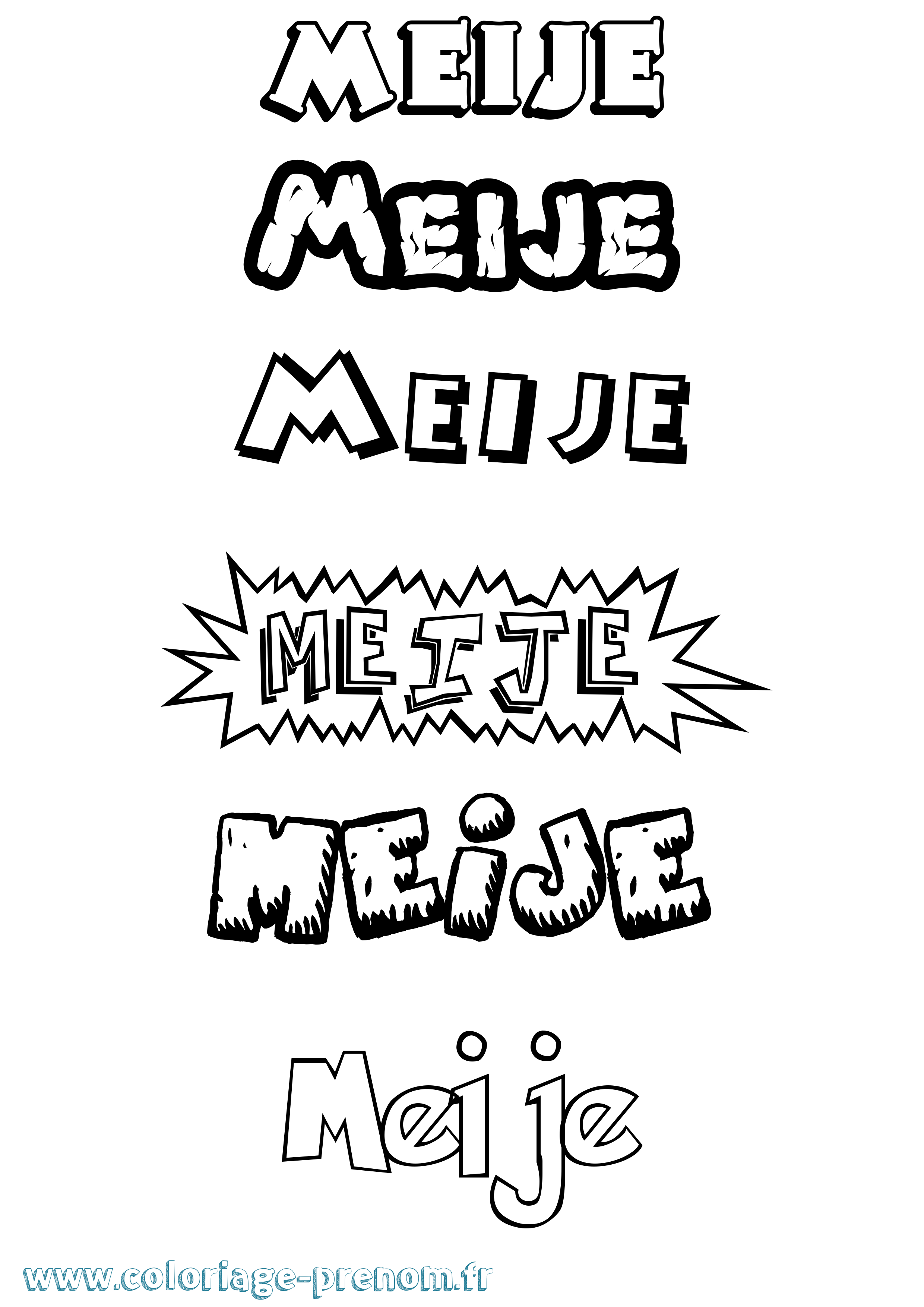 Coloriage Meije Dessin Animé Coloriage prénom Meije Dessin Animé