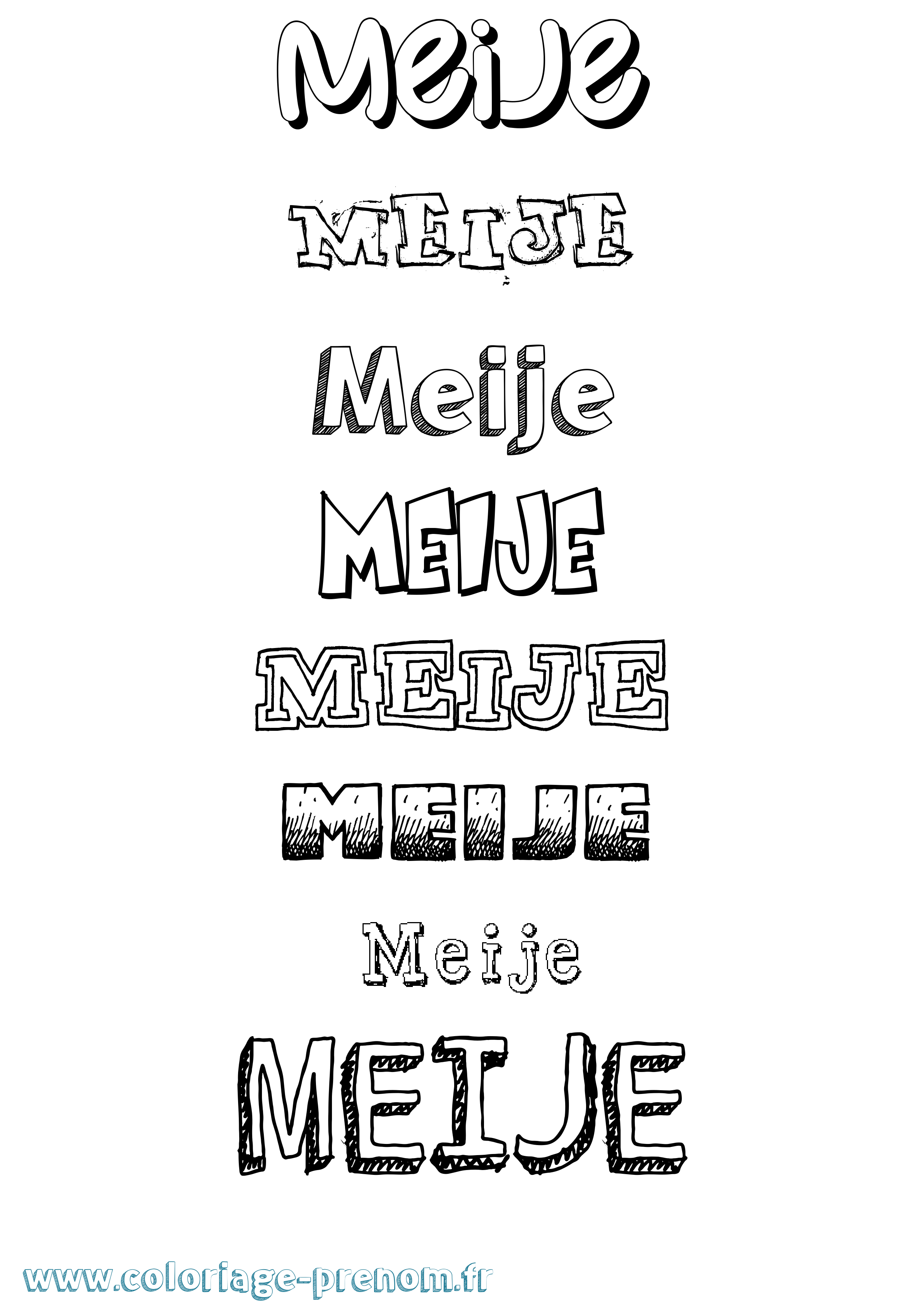 Coloriage Meije Dessiné Coloriage prénom Meije Dessiné