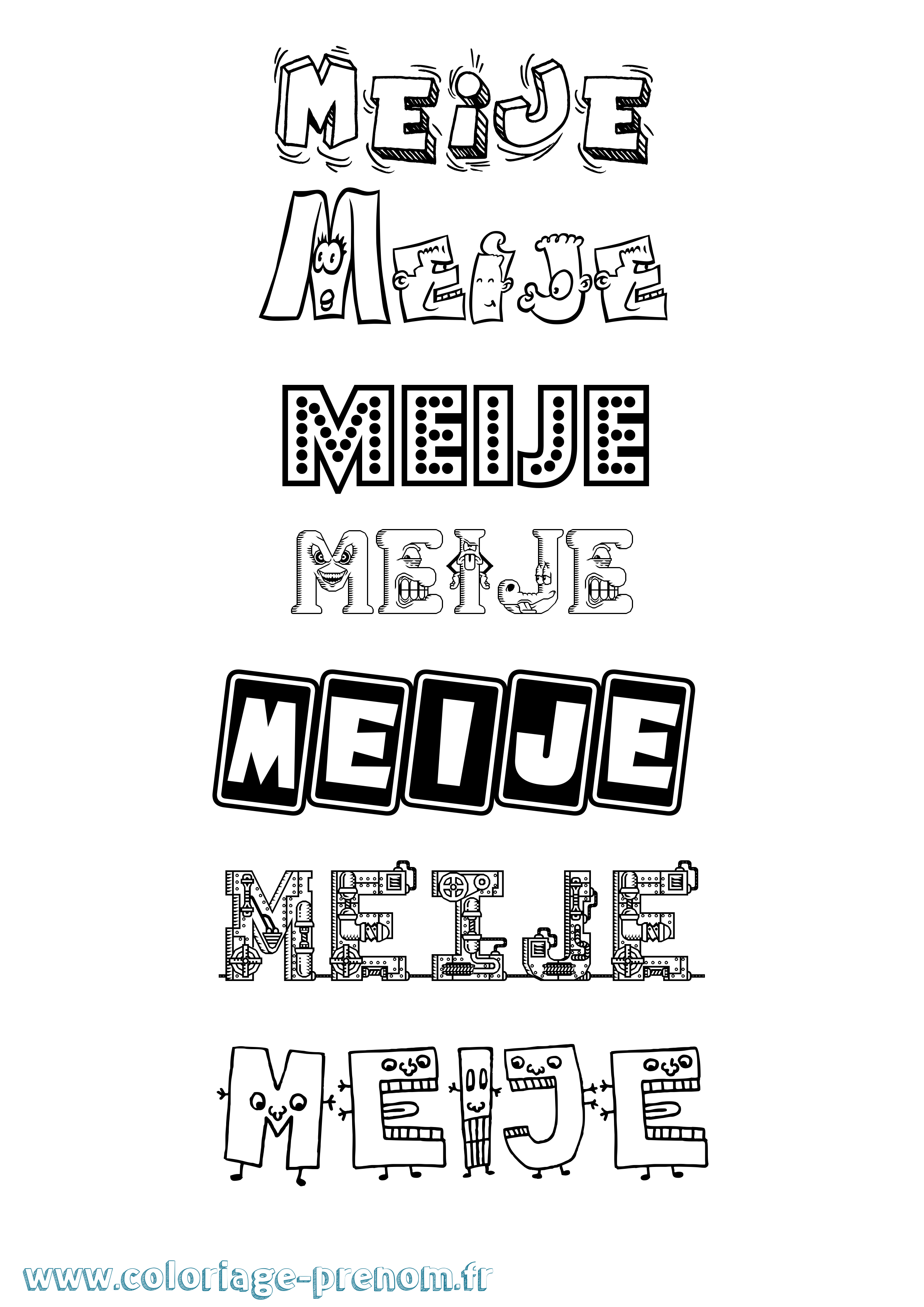 Coloriage Meije Fun Coloriage prénom Meije Fun