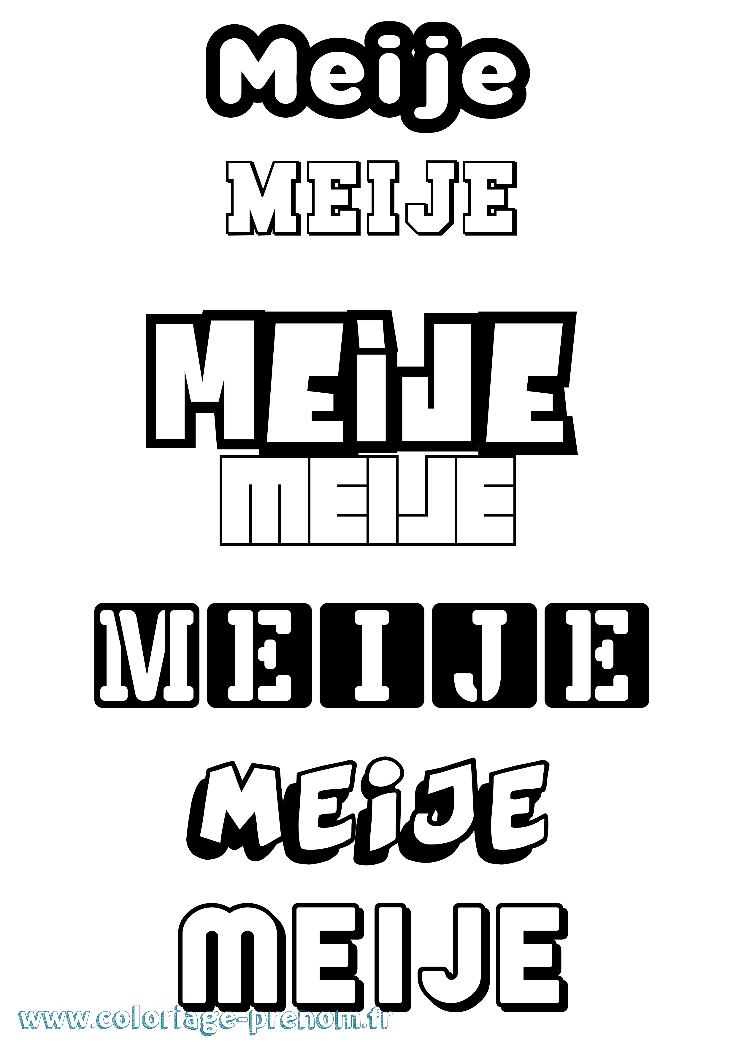Coloriage Meije Simple Coloriage prénom Meije Simple