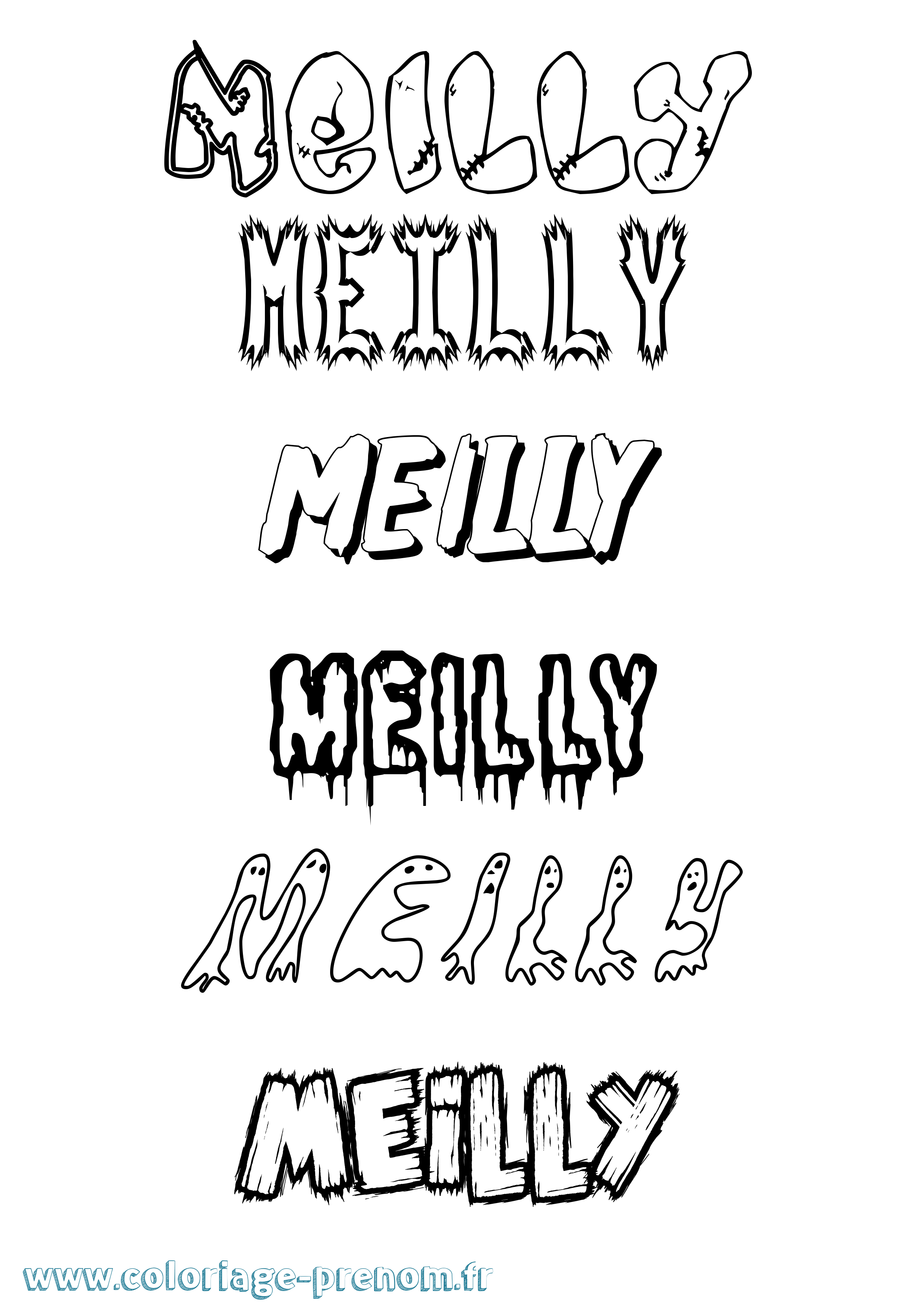Coloriage Meilly Frisson Coloriage prénom Meilly Frisson