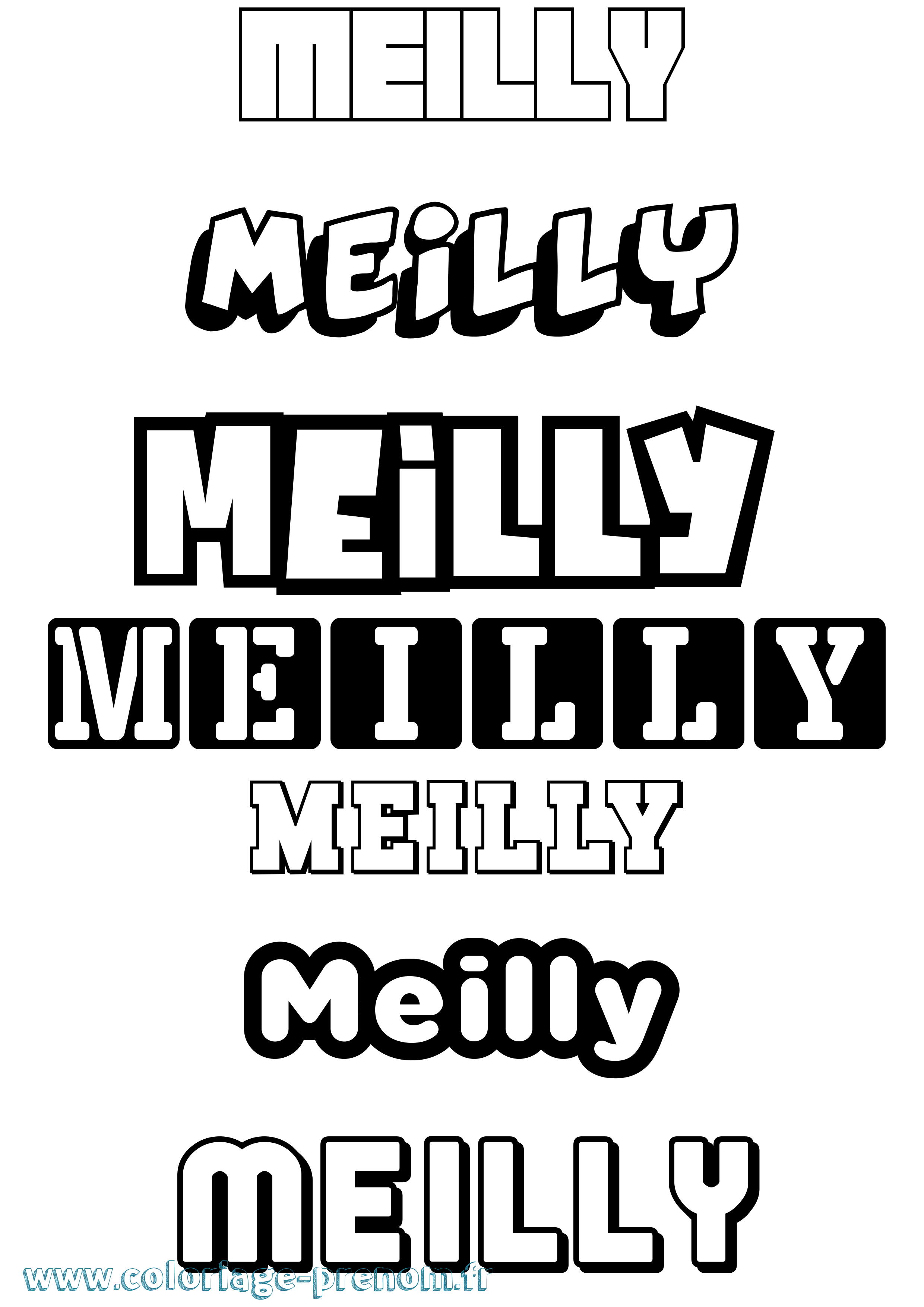Coloriage Meilly Simple Coloriage prénom Meilly Simple