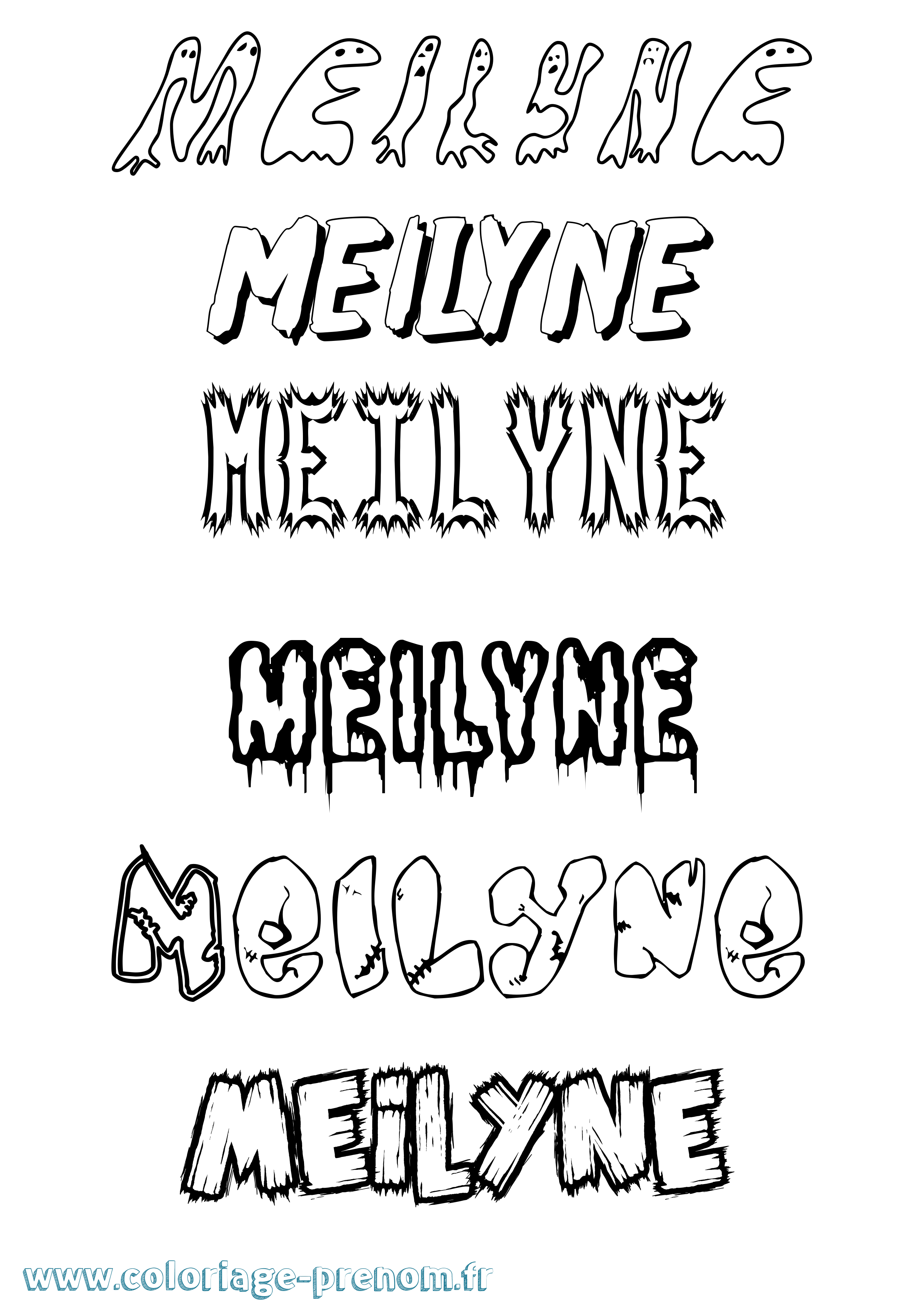 Coloriage Meilyne Frisson Coloriage prénom Meilyne Frisson