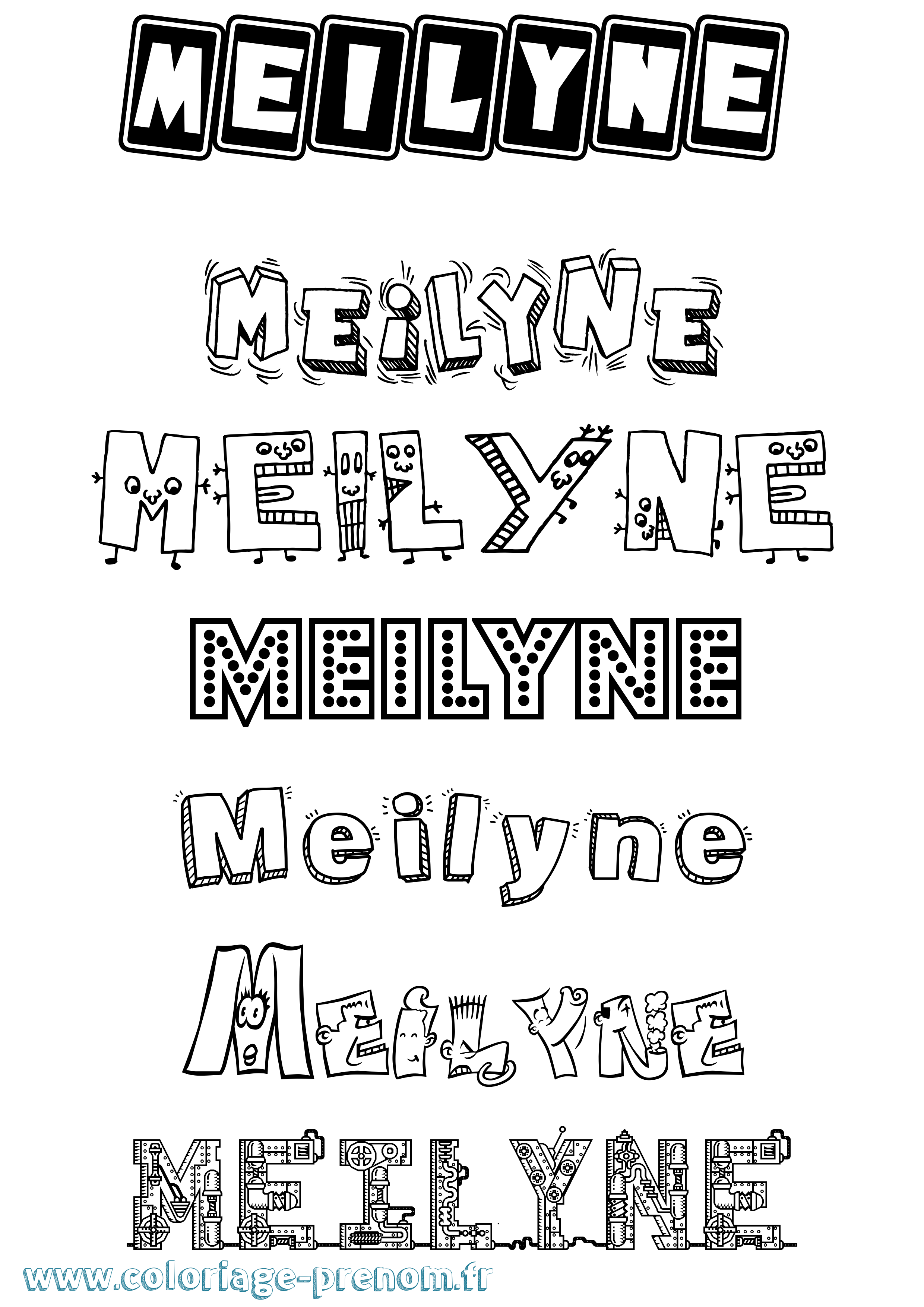 Coloriage Meilyne Fun Coloriage prénom Meilyne Fun