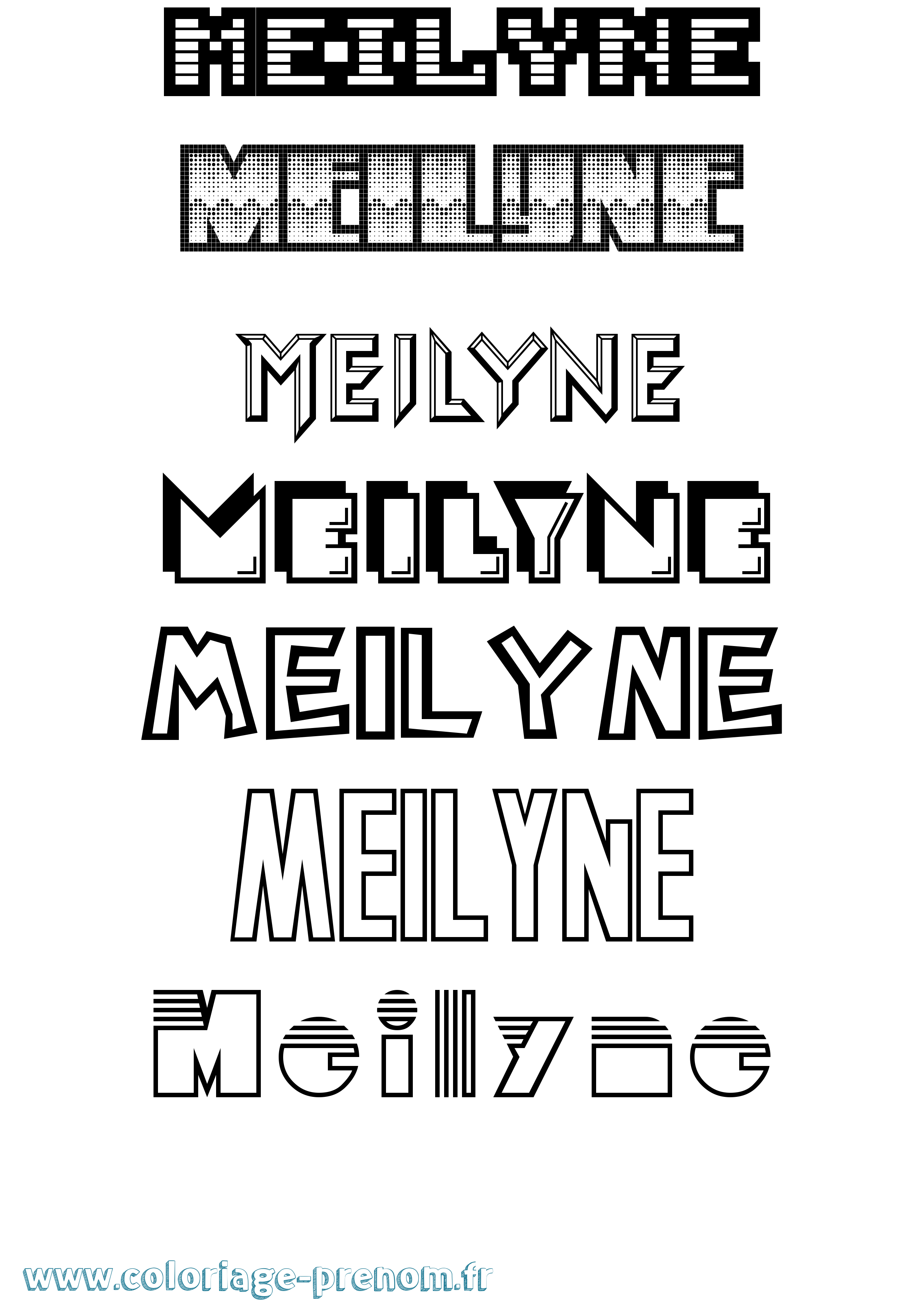 Coloriage Meilyne Jeux Vidéos Coloriage prénom Meilyne Jeux Vidéos