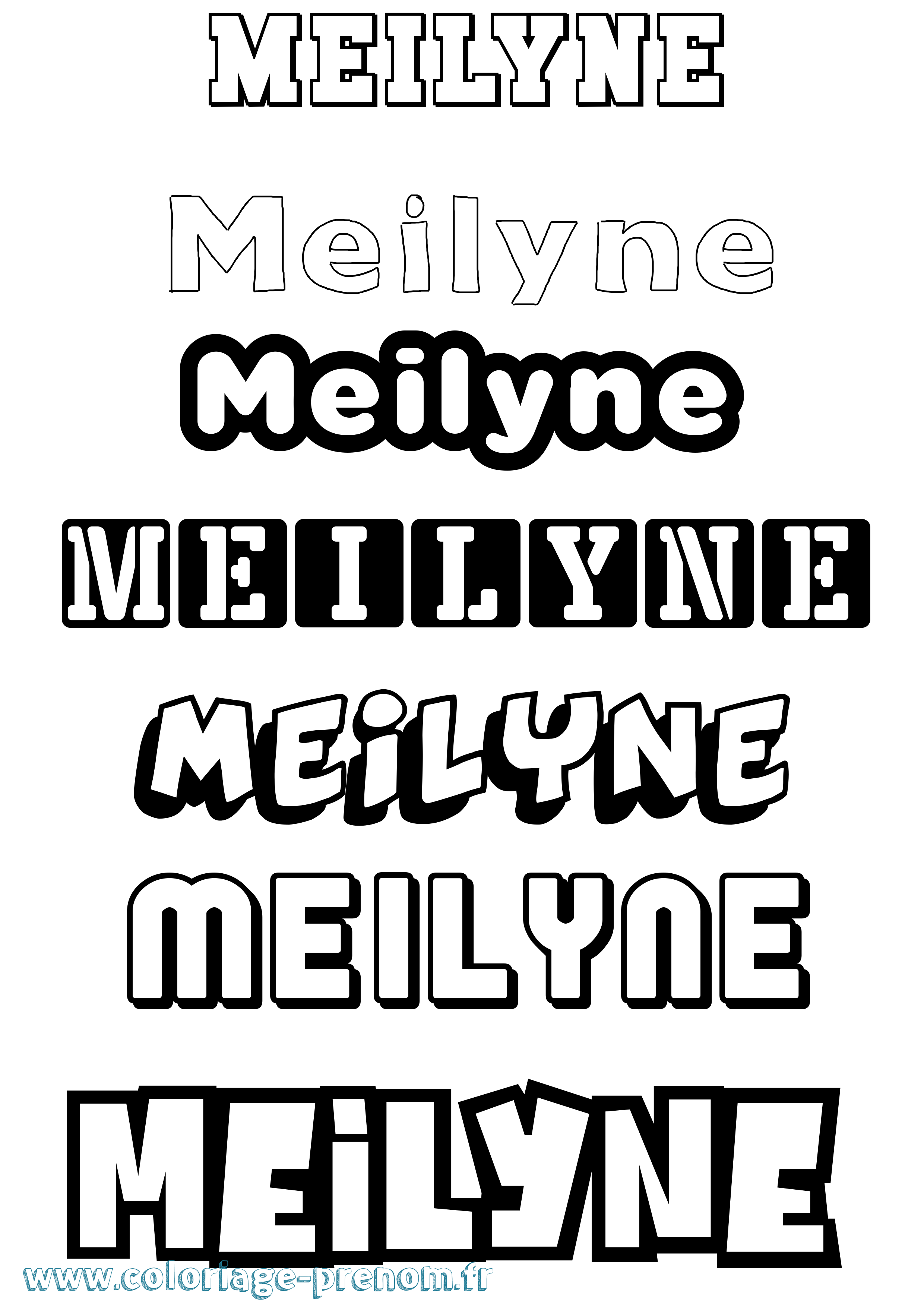 Coloriage Meilyne Simple Coloriage prénom Meilyne Simple