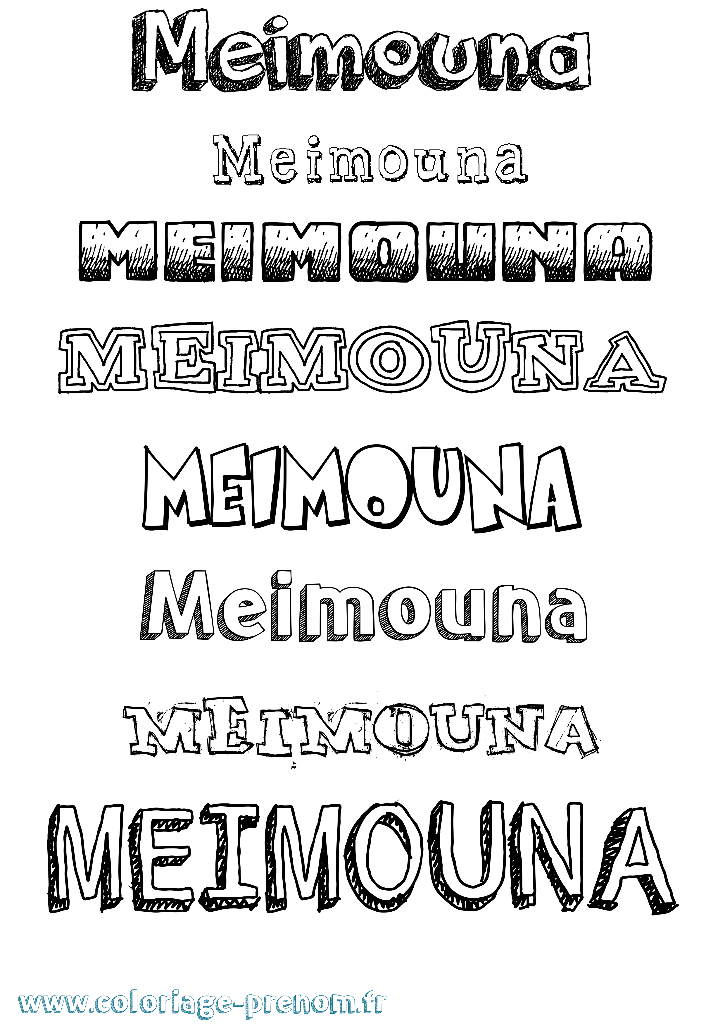 Coloriage Meimouna Dessiné Coloriage prénom Meimouna Dessiné
