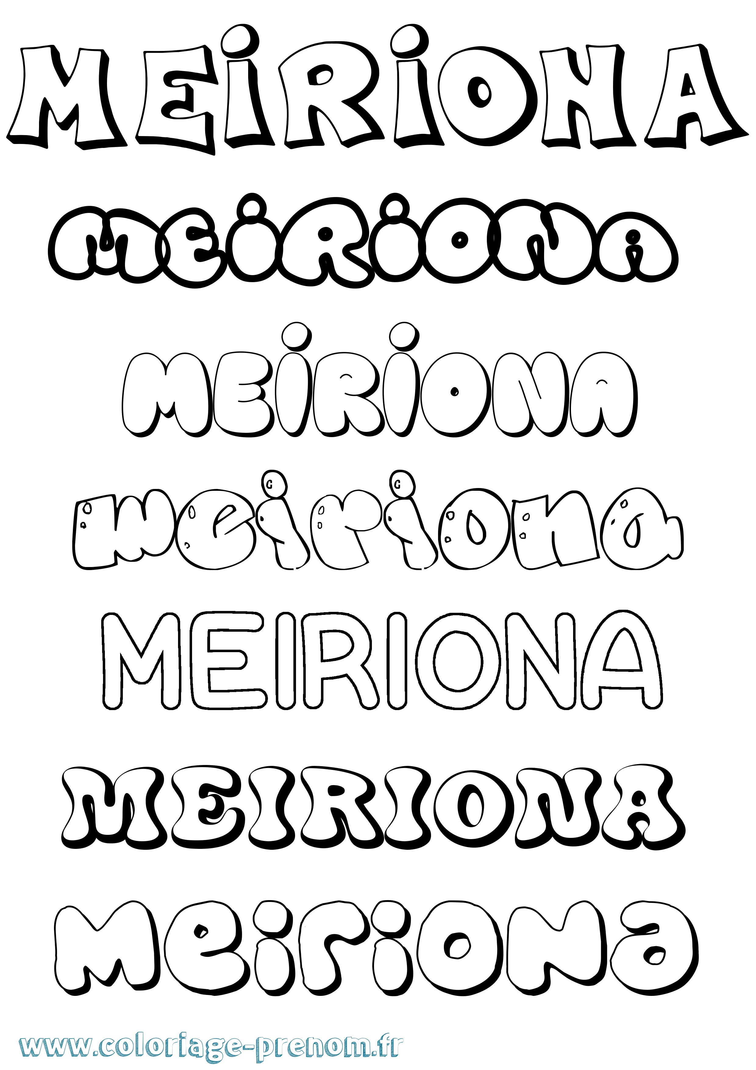 Coloriage Meiriona Bubble Coloriage prénom Meiriona Bubble