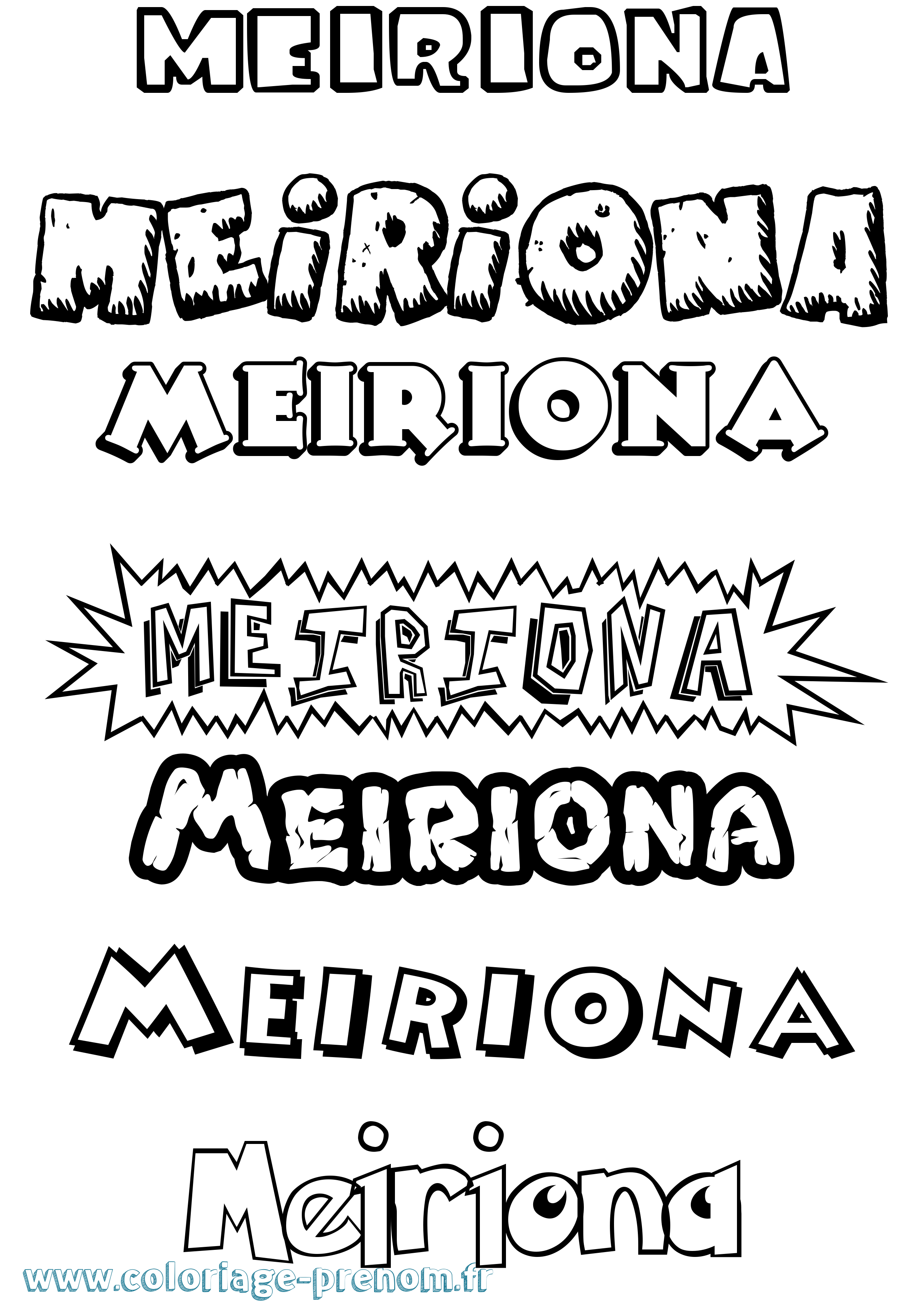 Coloriage Meiriona Dessin Animé Coloriage prénom Meiriona Dessin Animé