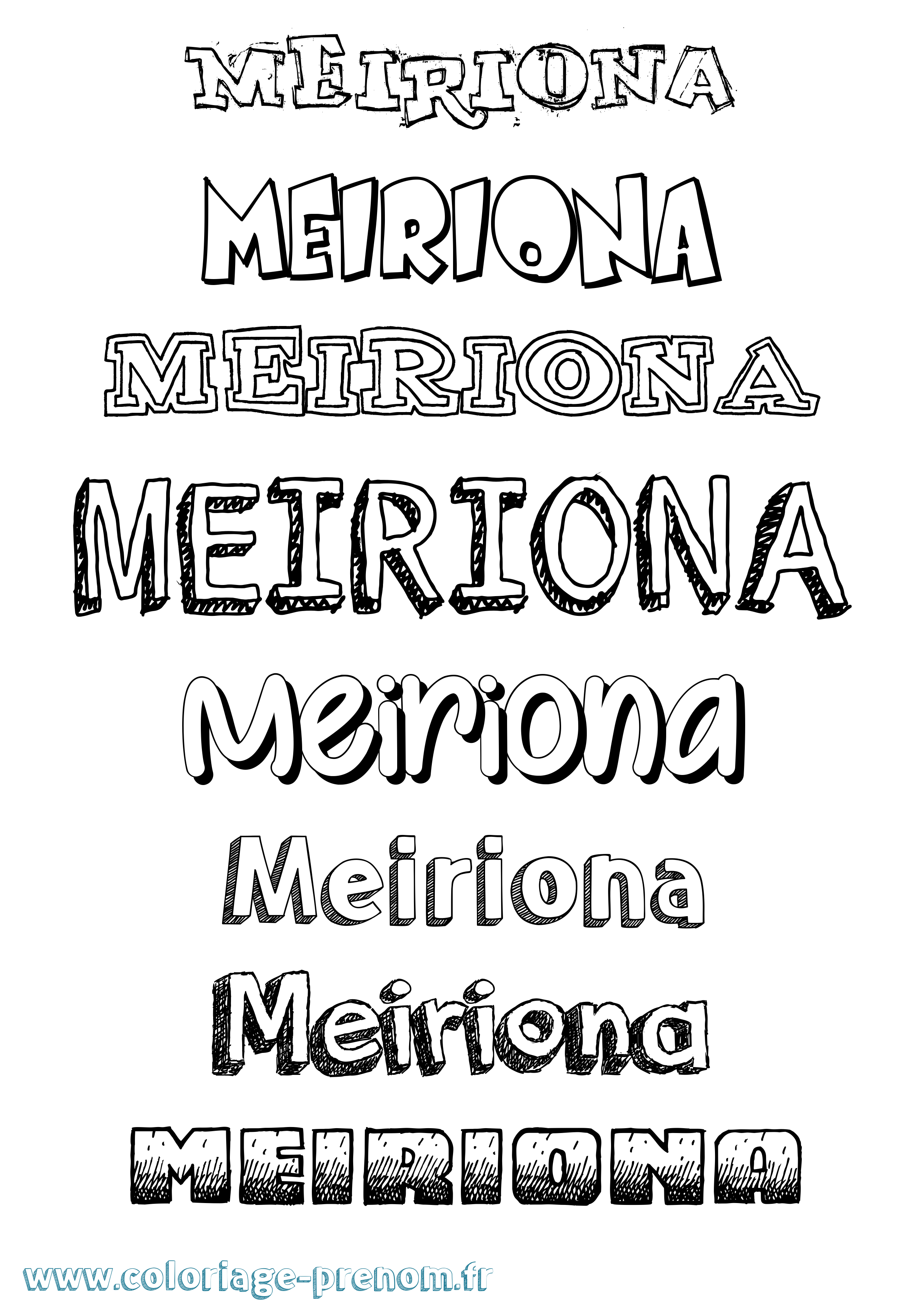 Coloriage Meiriona Dessiné Coloriage prénom Meiriona Dessiné