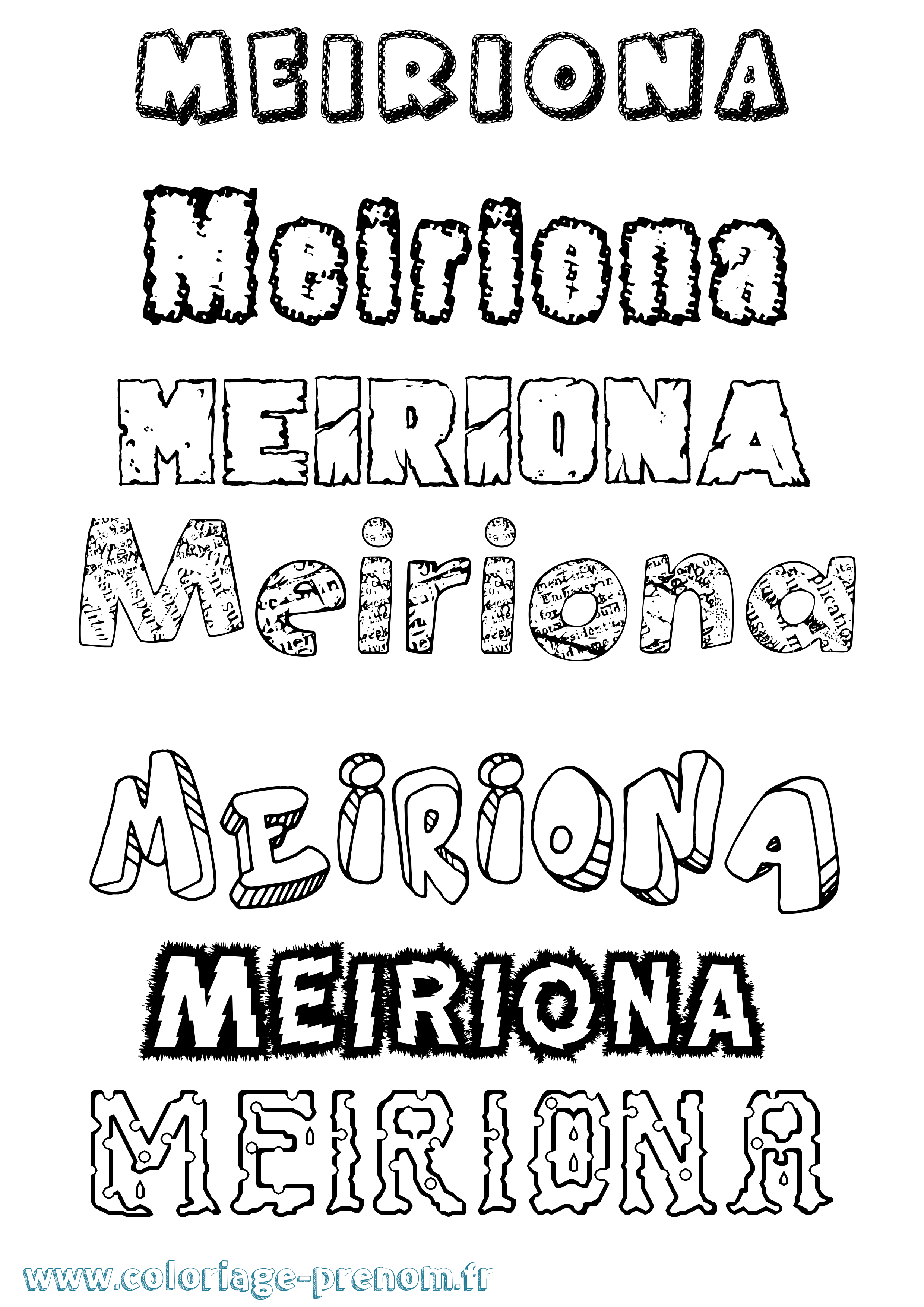 Coloriage Meiriona Destructuré Coloriage prénom Meiriona Destructuré