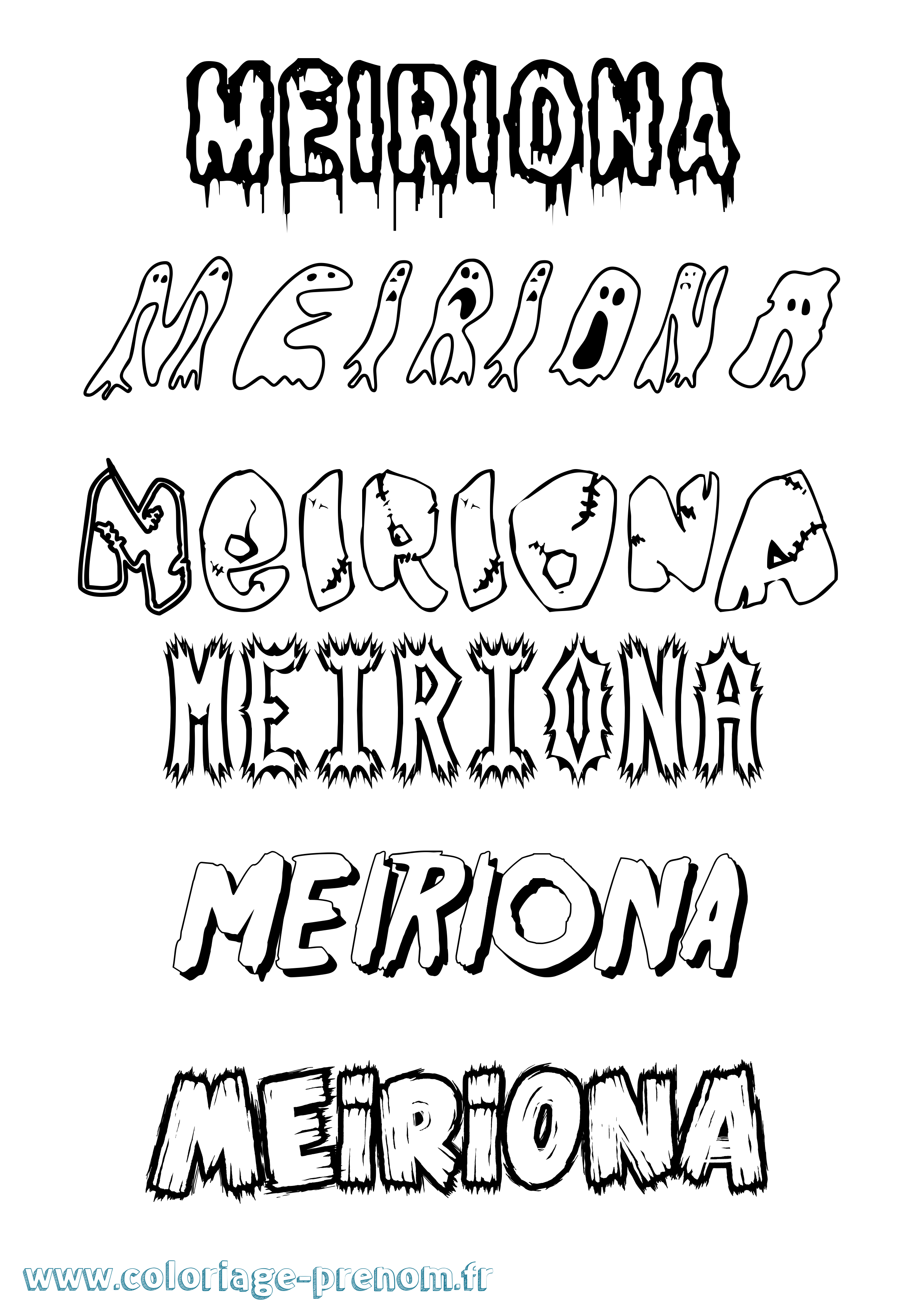 Coloriage Meiriona Frisson Coloriage prénom Meiriona Frisson