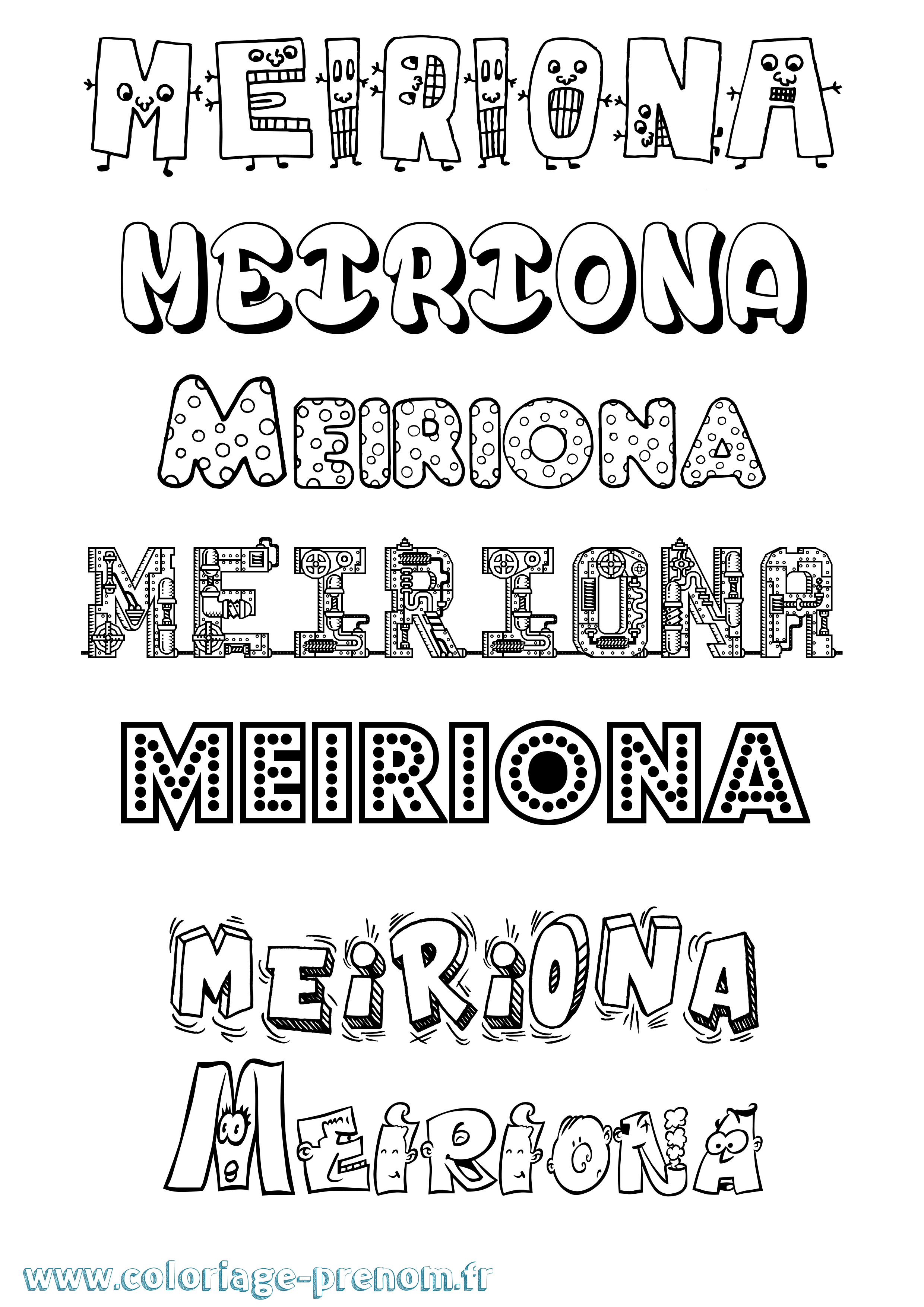 Coloriage Meiriona Fun Coloriage prénom Meiriona Fun