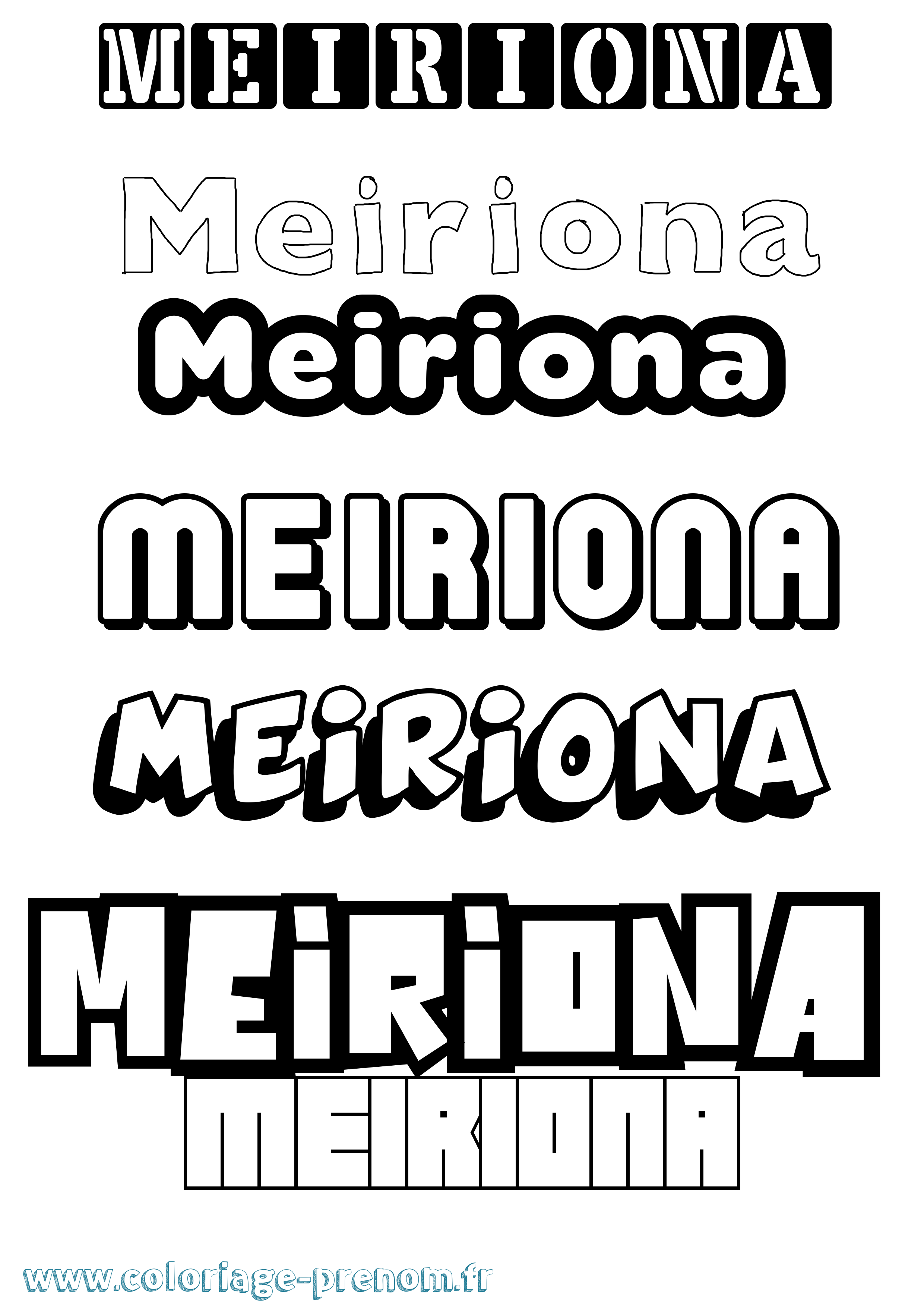 Coloriage Meiriona Simple Coloriage prénom Meiriona Simple