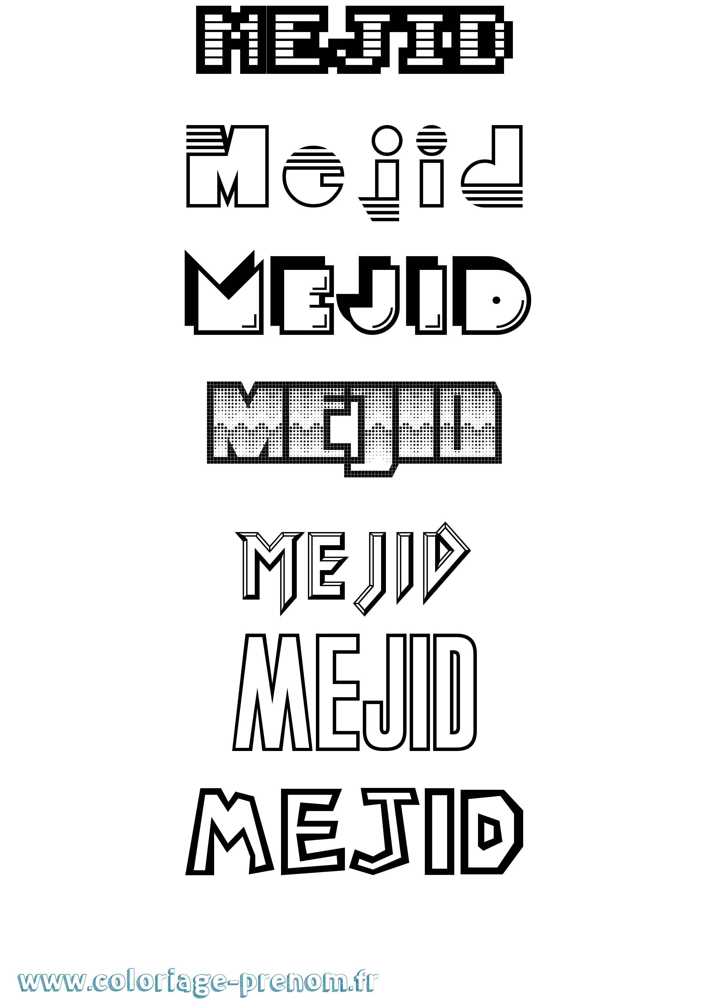Coloriage Mejid Jeux Vidéos Coloriage prénom Mejid Jeux Vidéos