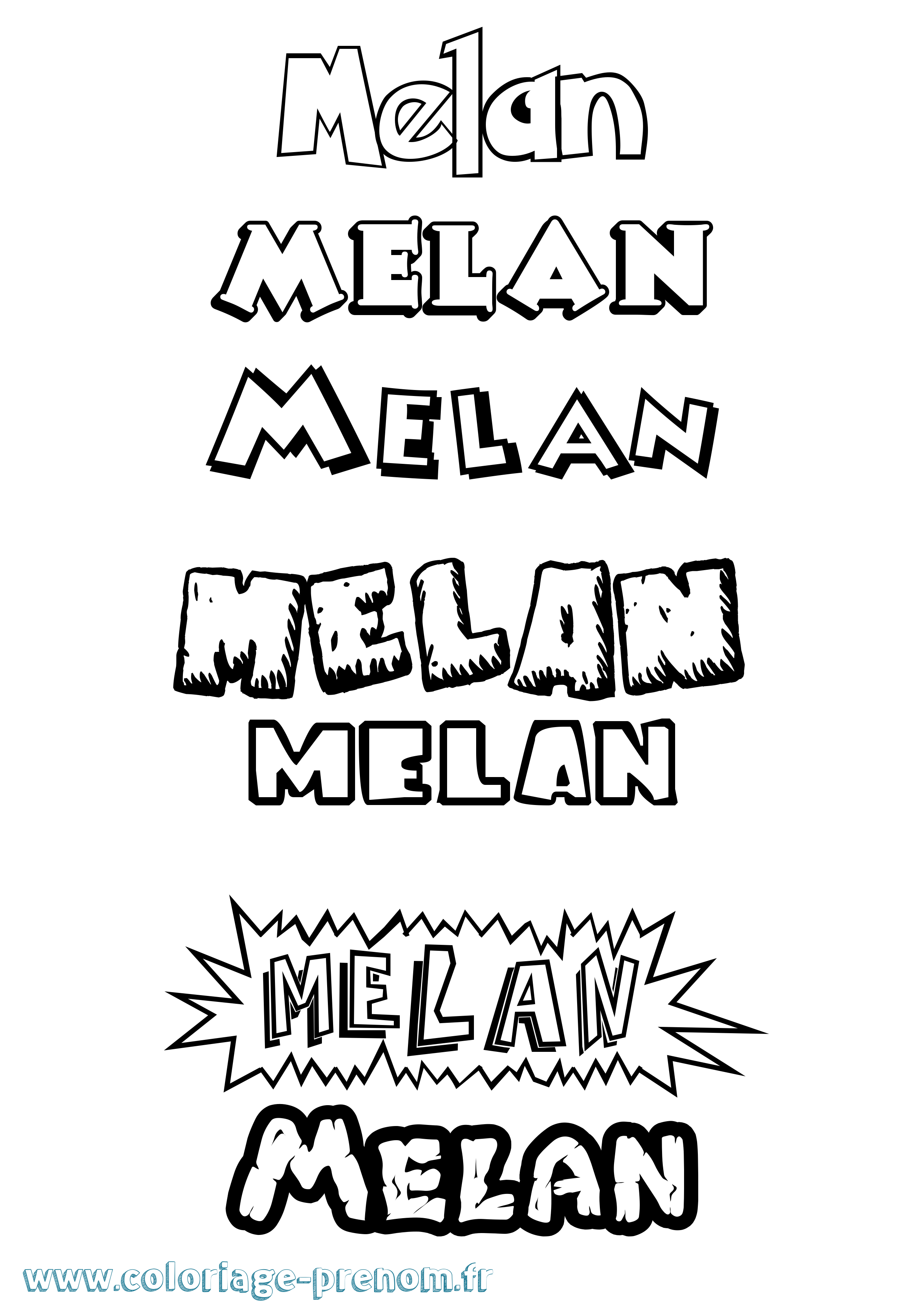 Coloriage Melan Dessin Animé Coloriage prénom Melan Dessin Animé
