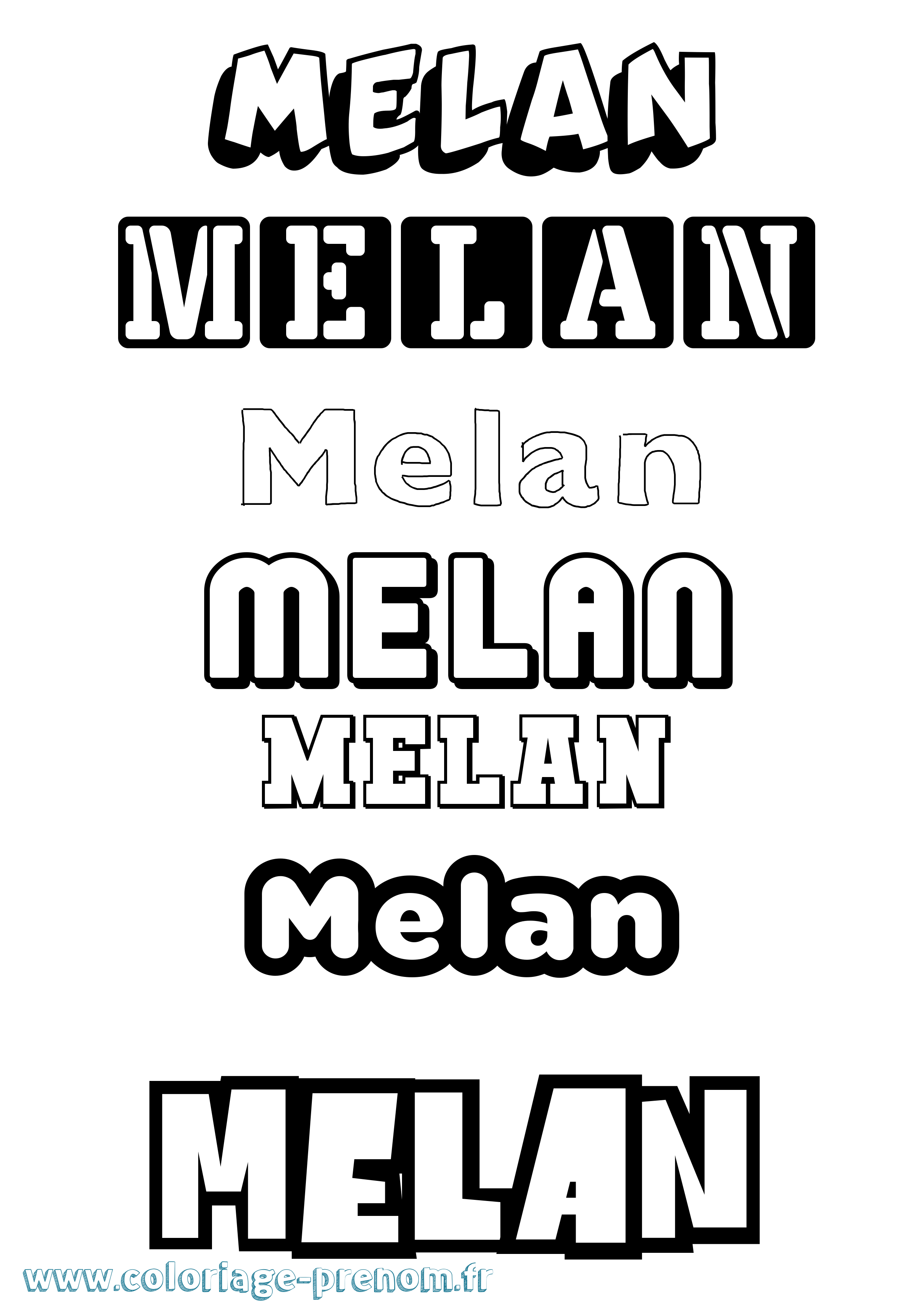 Coloriage Melan Simple Coloriage prénom Melan Simple