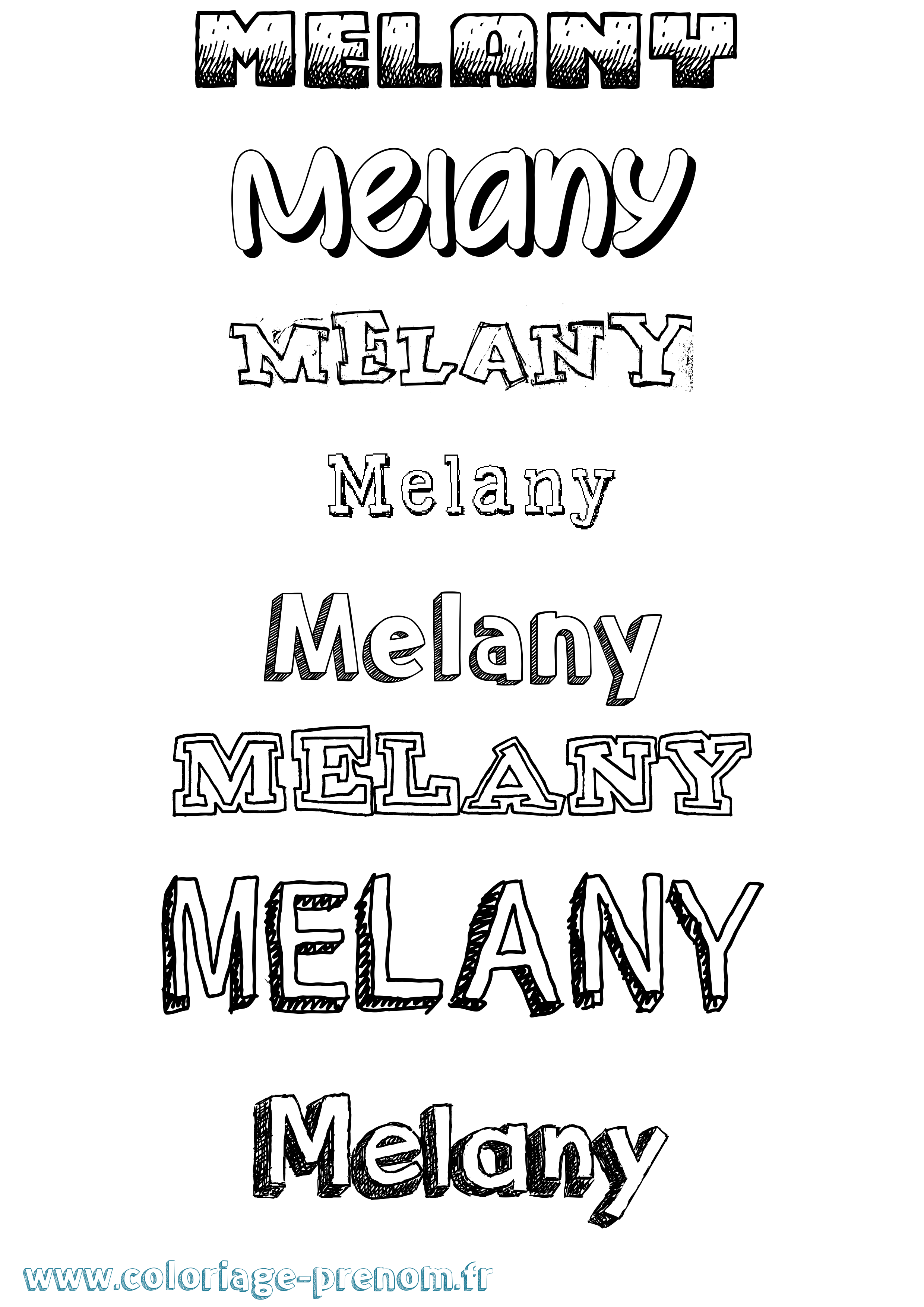 Coloriage Melany Dessiné Coloriage prénom Melany Dessiné