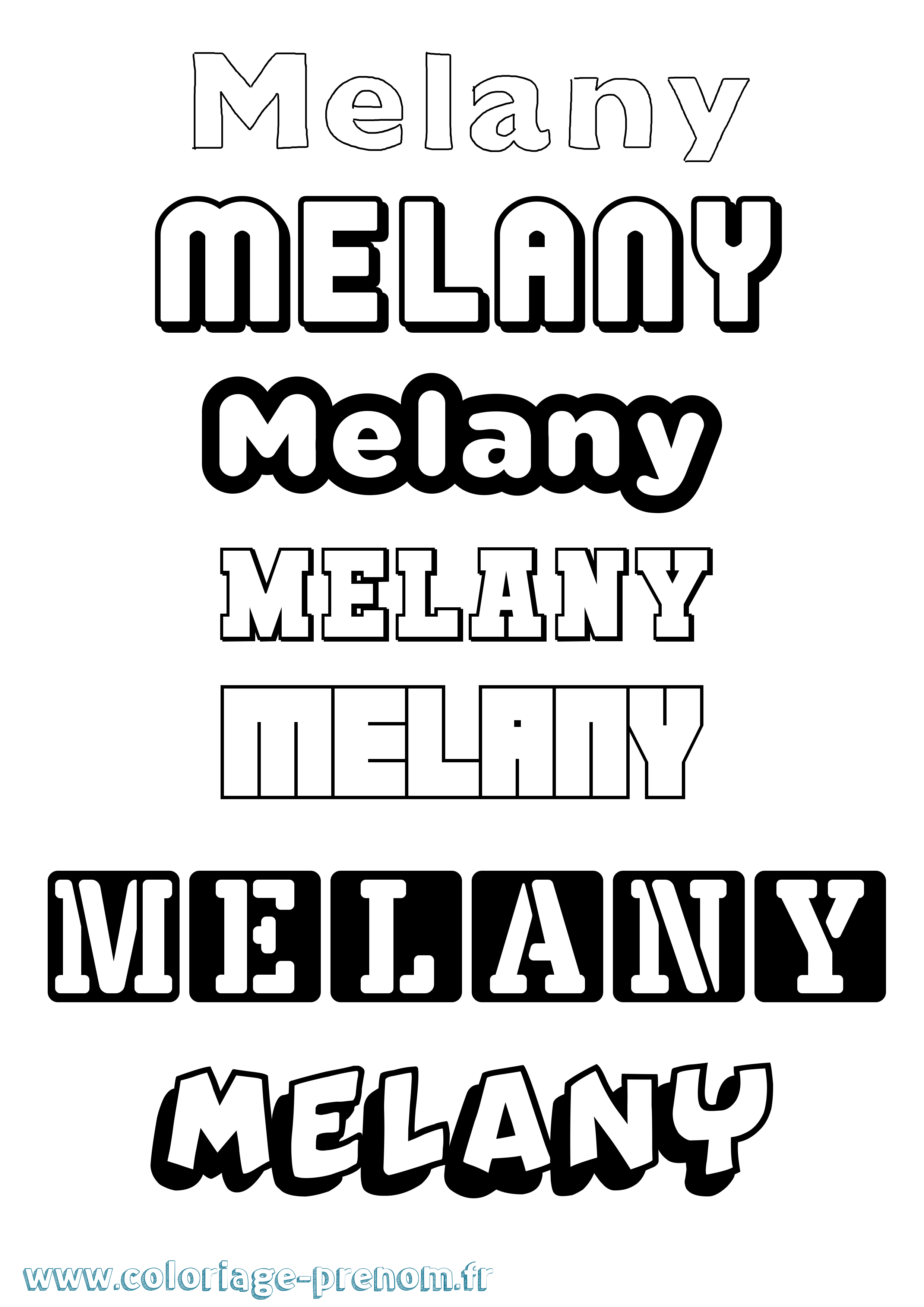 Coloriage Melany Simple Coloriage prénom Melany Simple