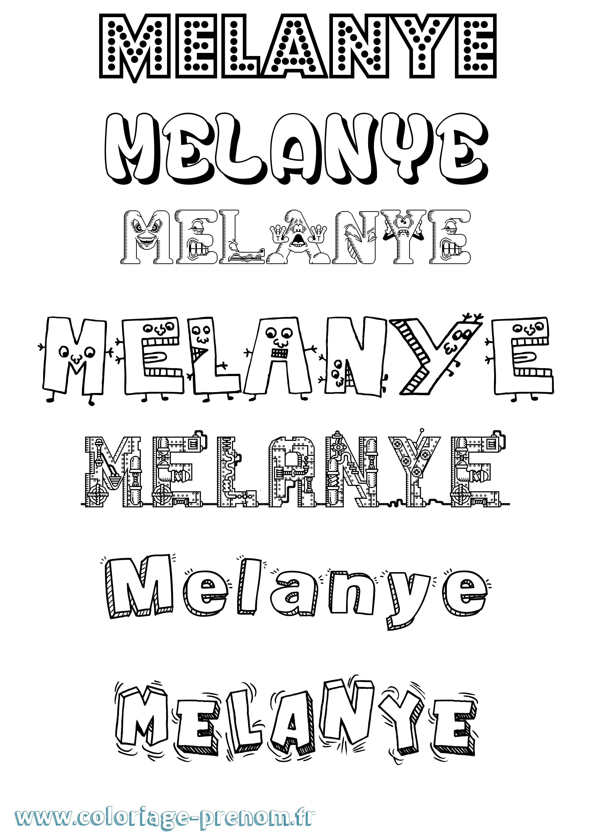 Coloriage Melanye Fun Coloriage prénom Melanye Fun