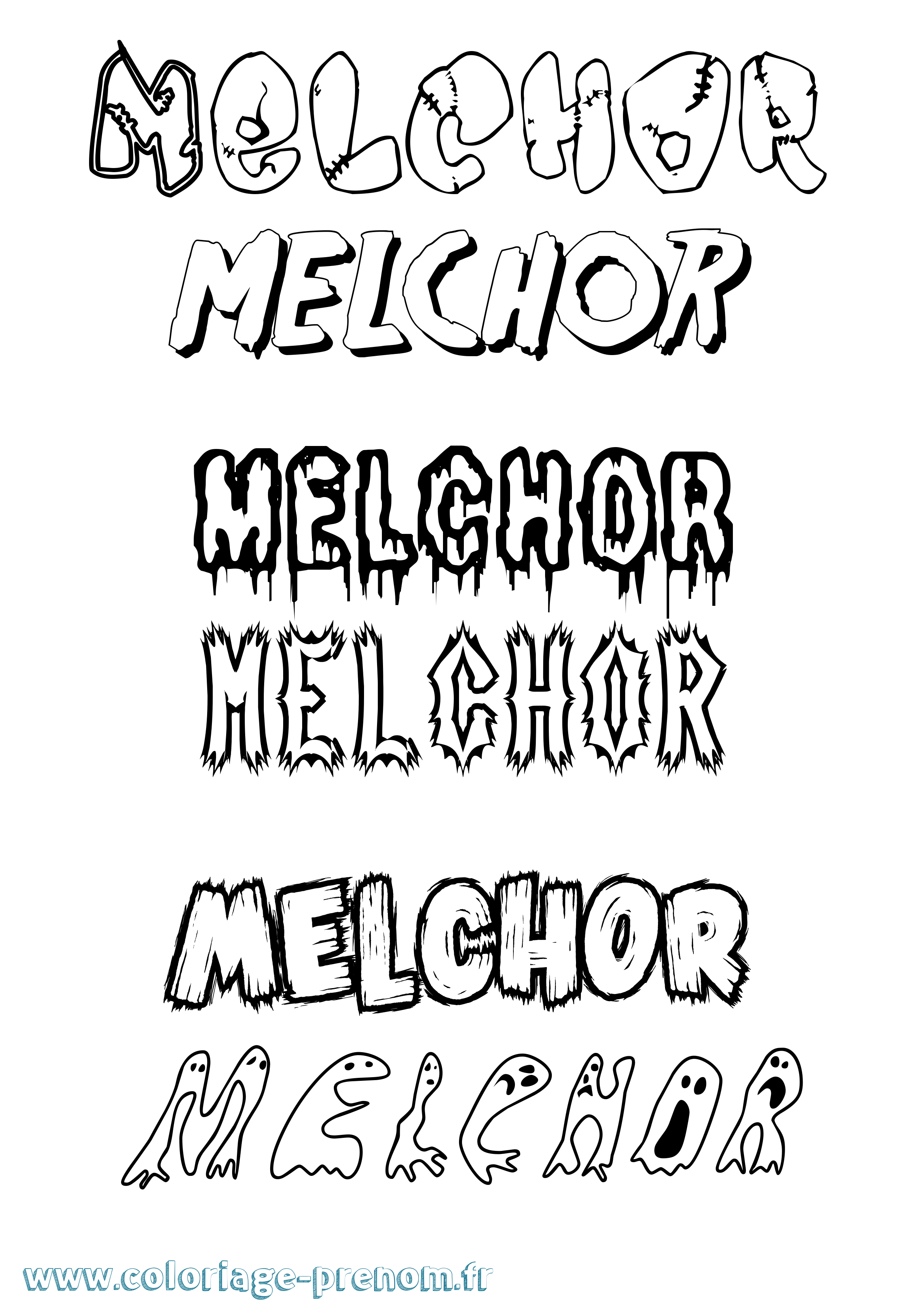 Coloriage Melchor Frisson Coloriage prénom Melchor Frisson