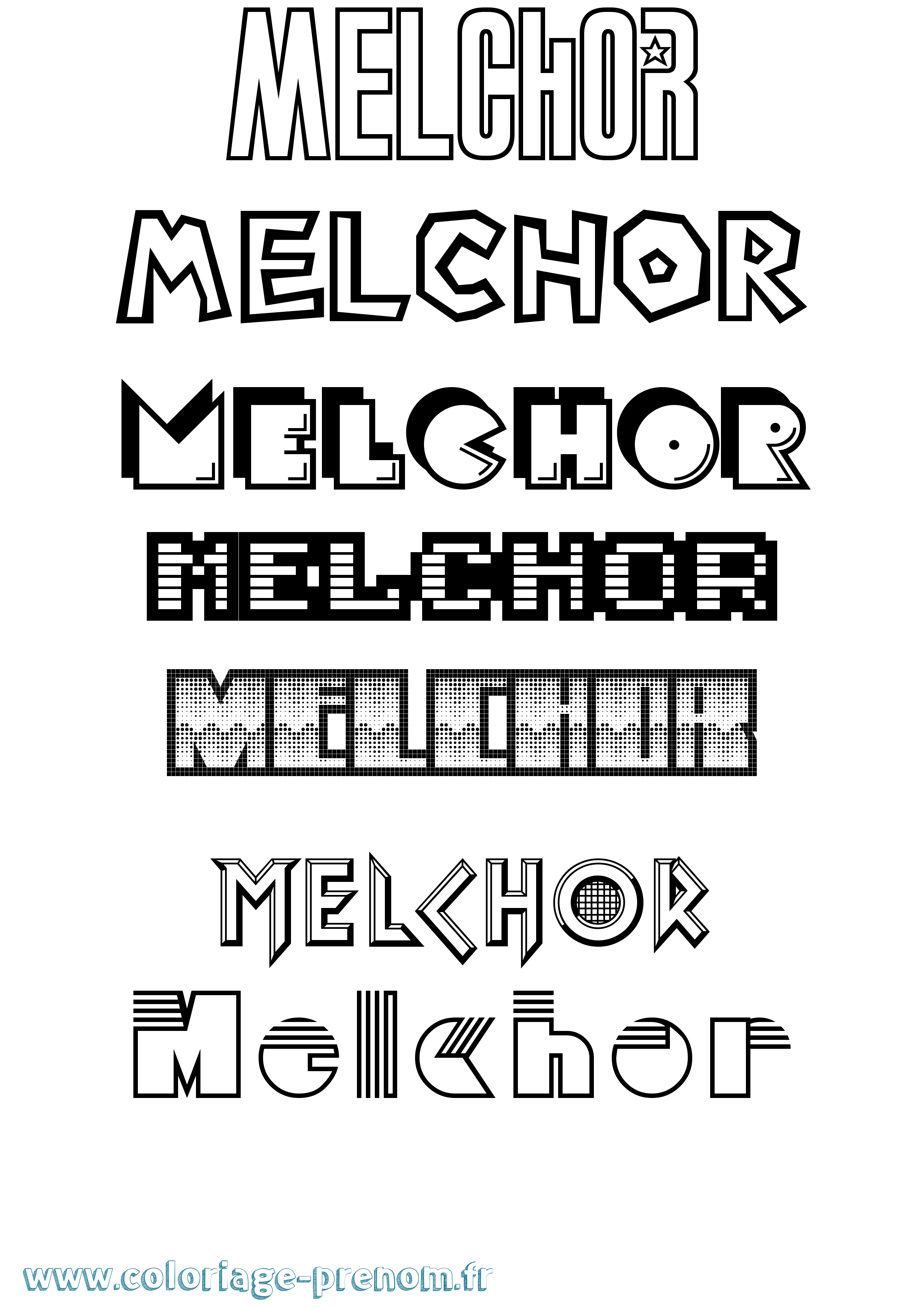 Coloriage Melchor Jeux Vidéos Coloriage prénom Melchor Jeux Vidéos