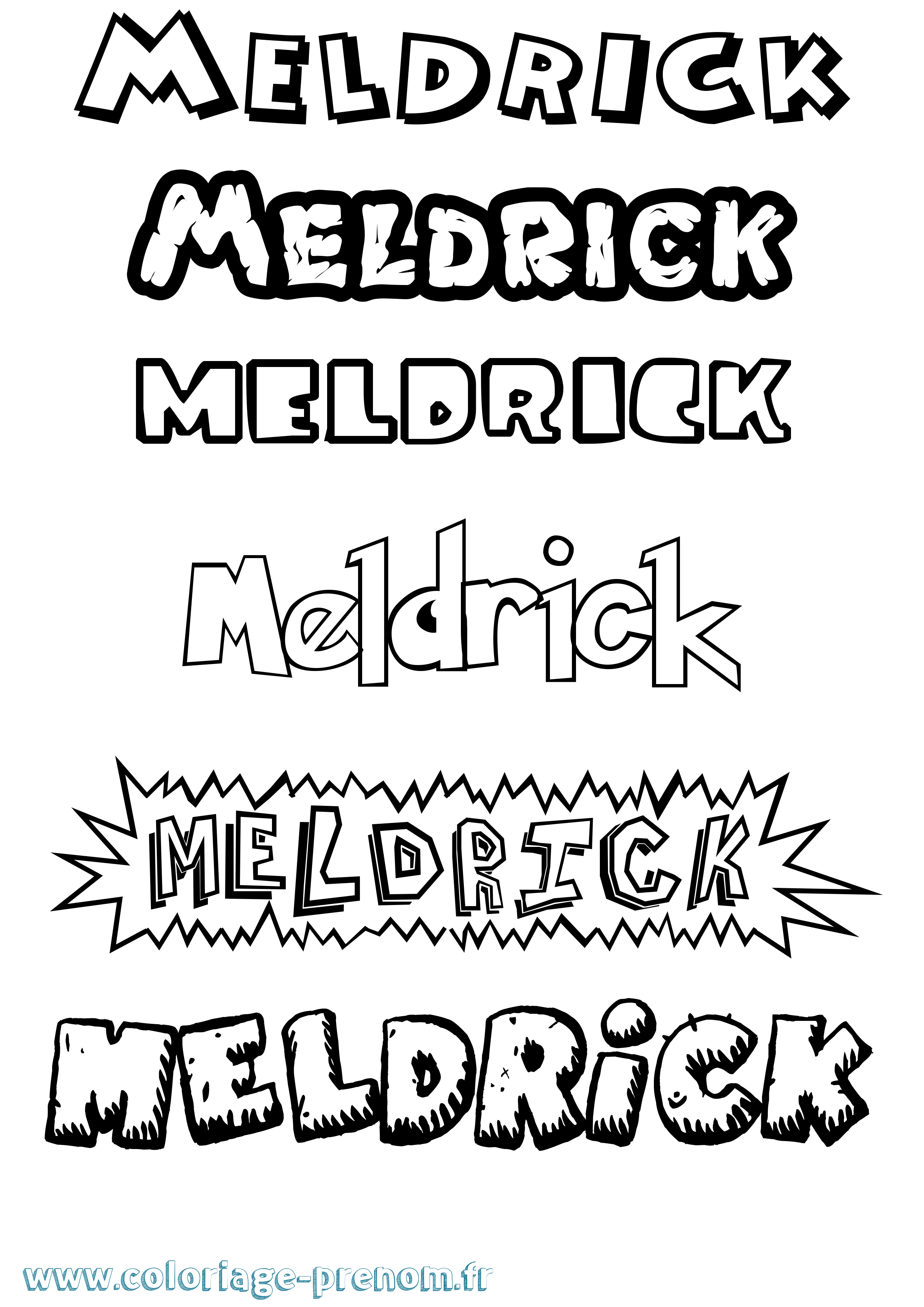 Coloriage Meldrick Dessin Animé Coloriage prénom Meldrick Dessin Animé