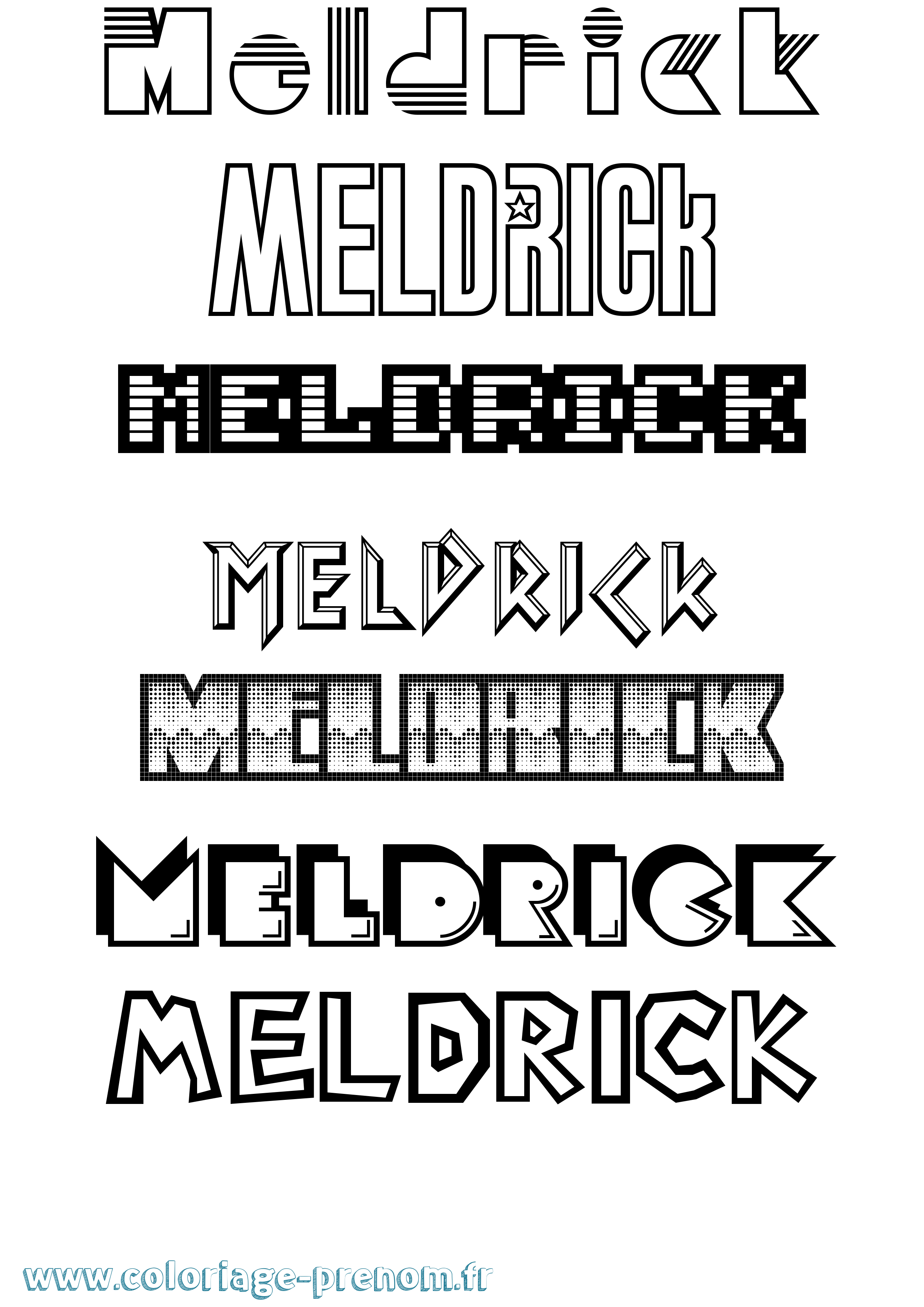 Coloriage Meldrick Jeux Vidéos Coloriage prénom Meldrick Jeux Vidéos