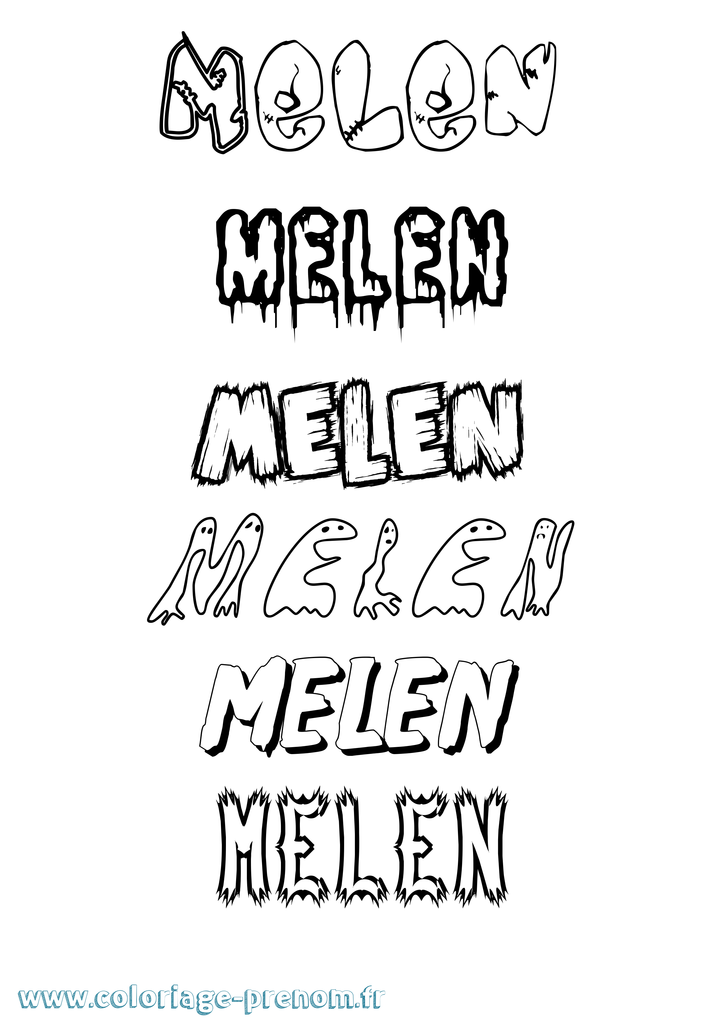 Coloriage Melen Frisson Coloriage prénom Melen Frisson