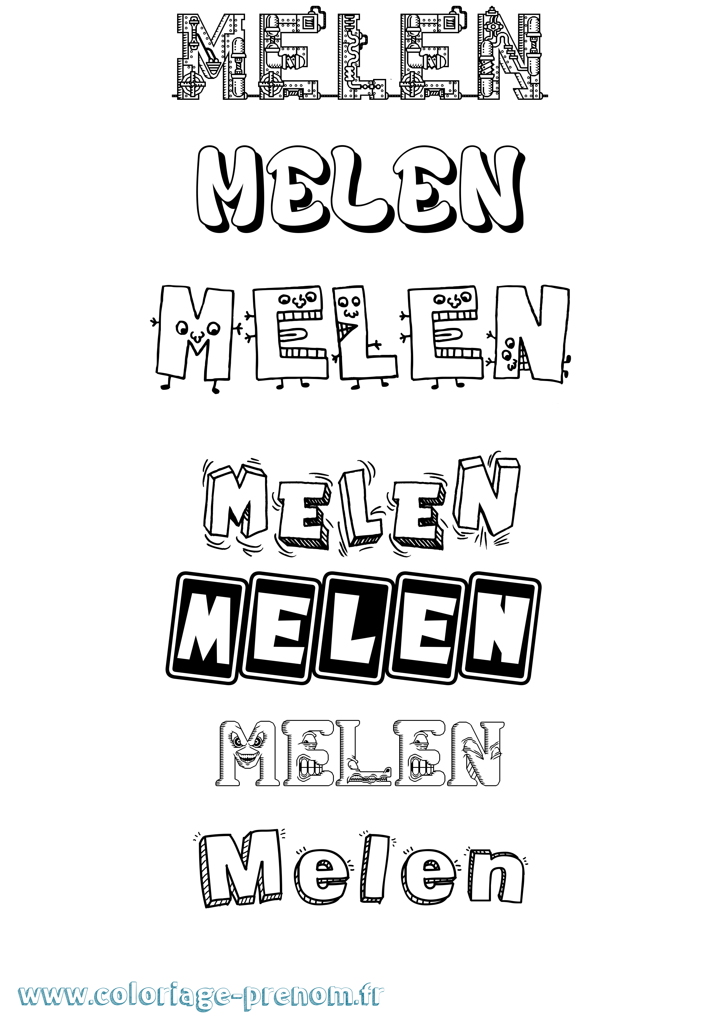 Coloriage Melen Fun Coloriage prénom Melen Fun