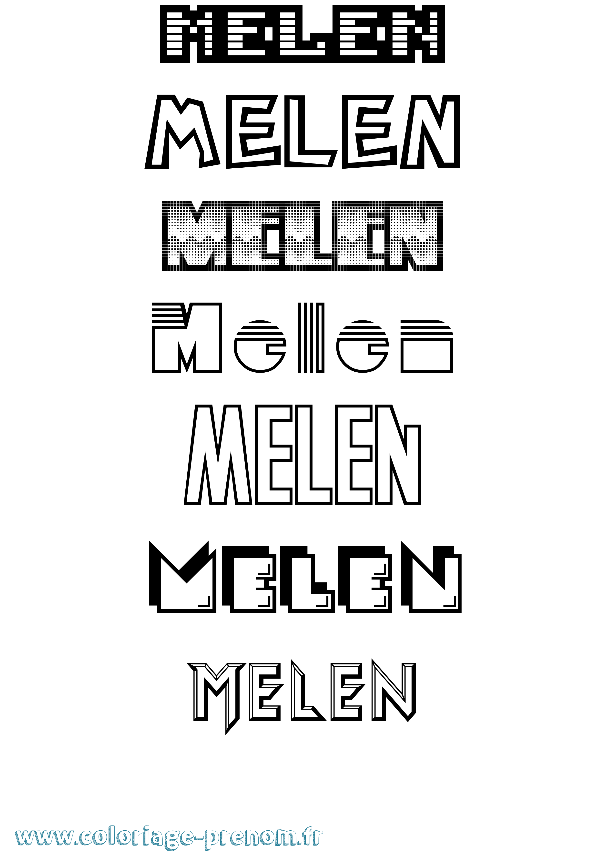 Coloriage Melen Jeux Vidéos Coloriage prénom Melen Jeux Vidéos