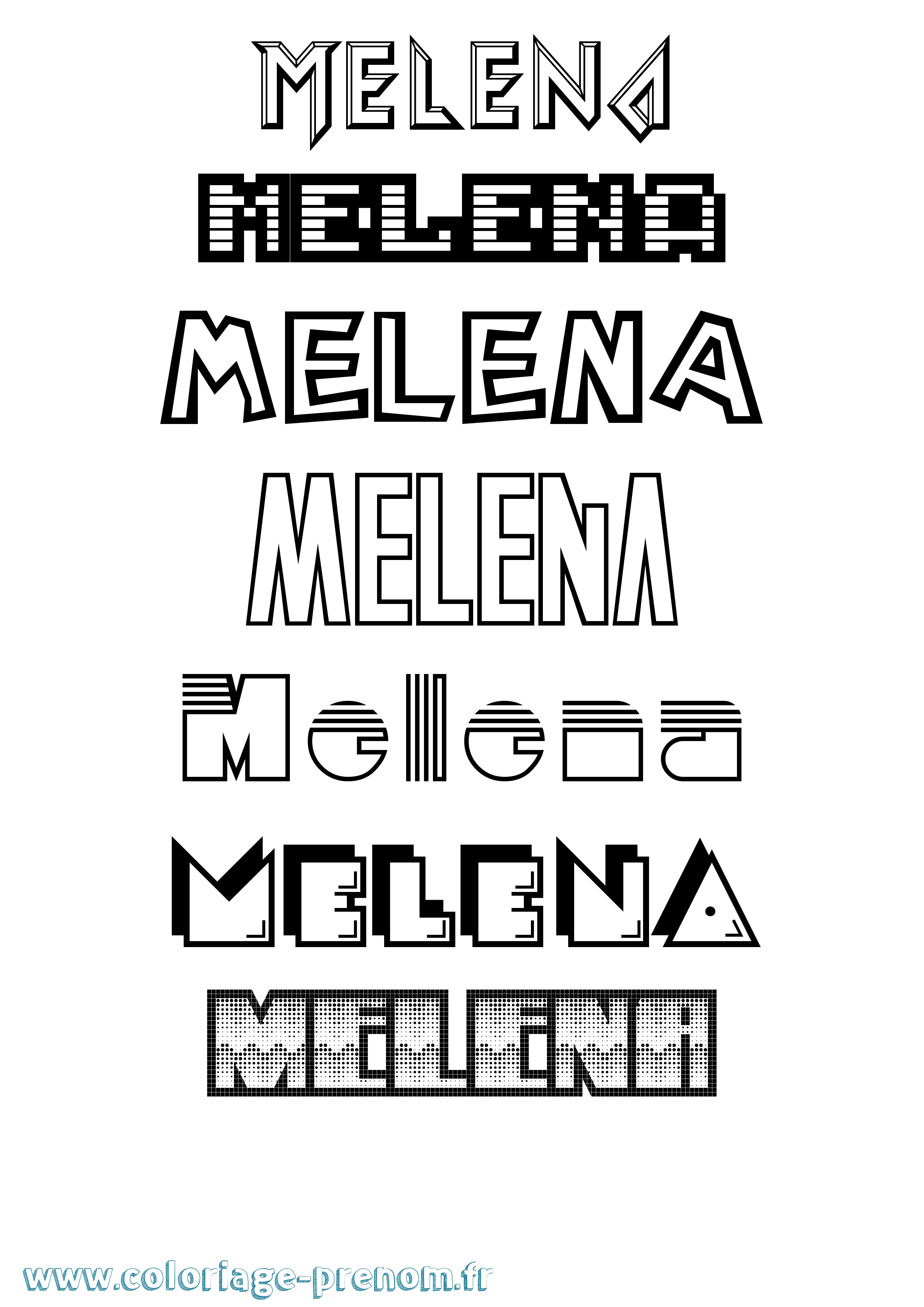 Coloriage Melena Jeux Vidéos Coloriage prénom Melena Jeux Vidéos
