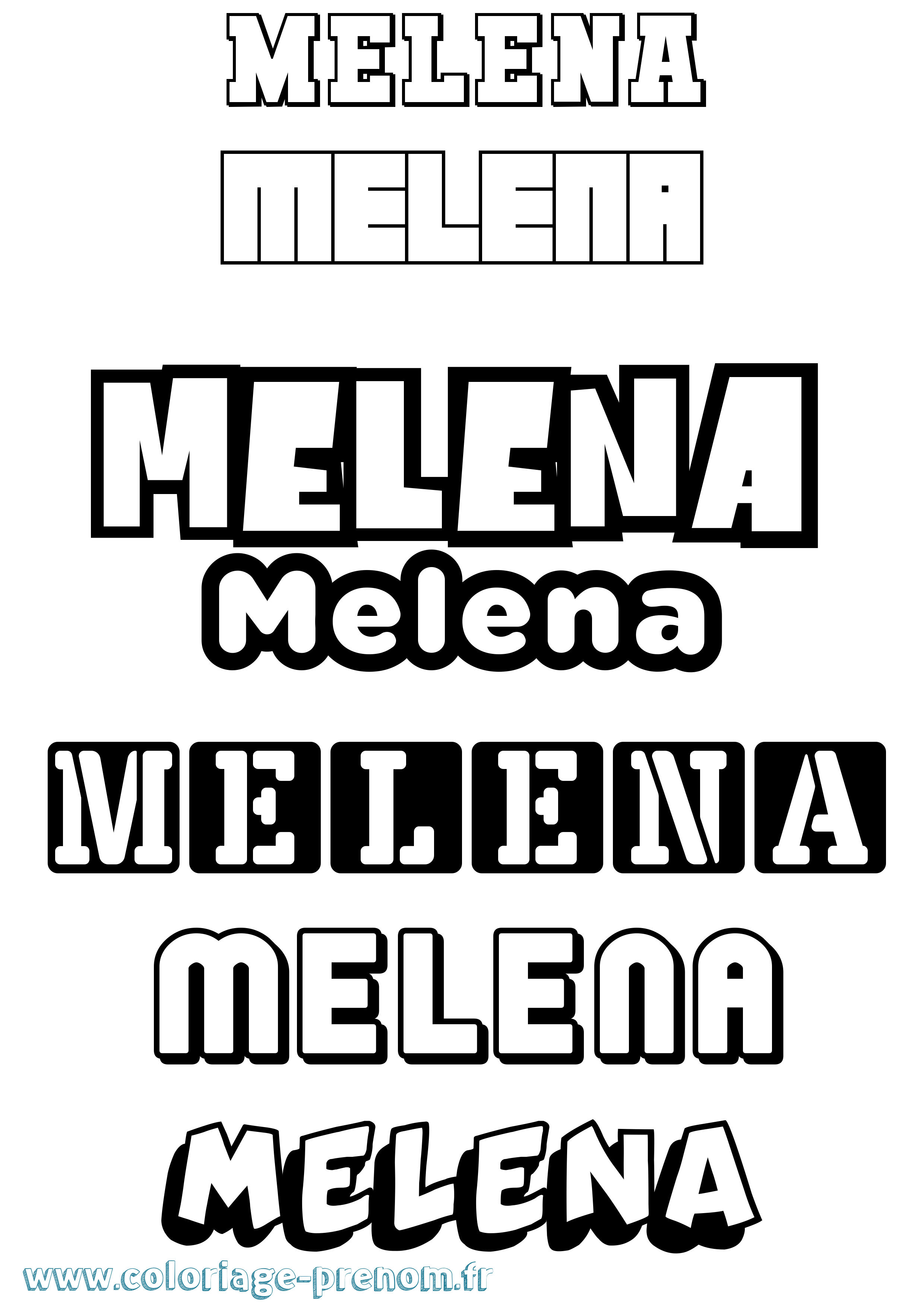 Coloriage Melena Simple Coloriage prénom Melena Simple