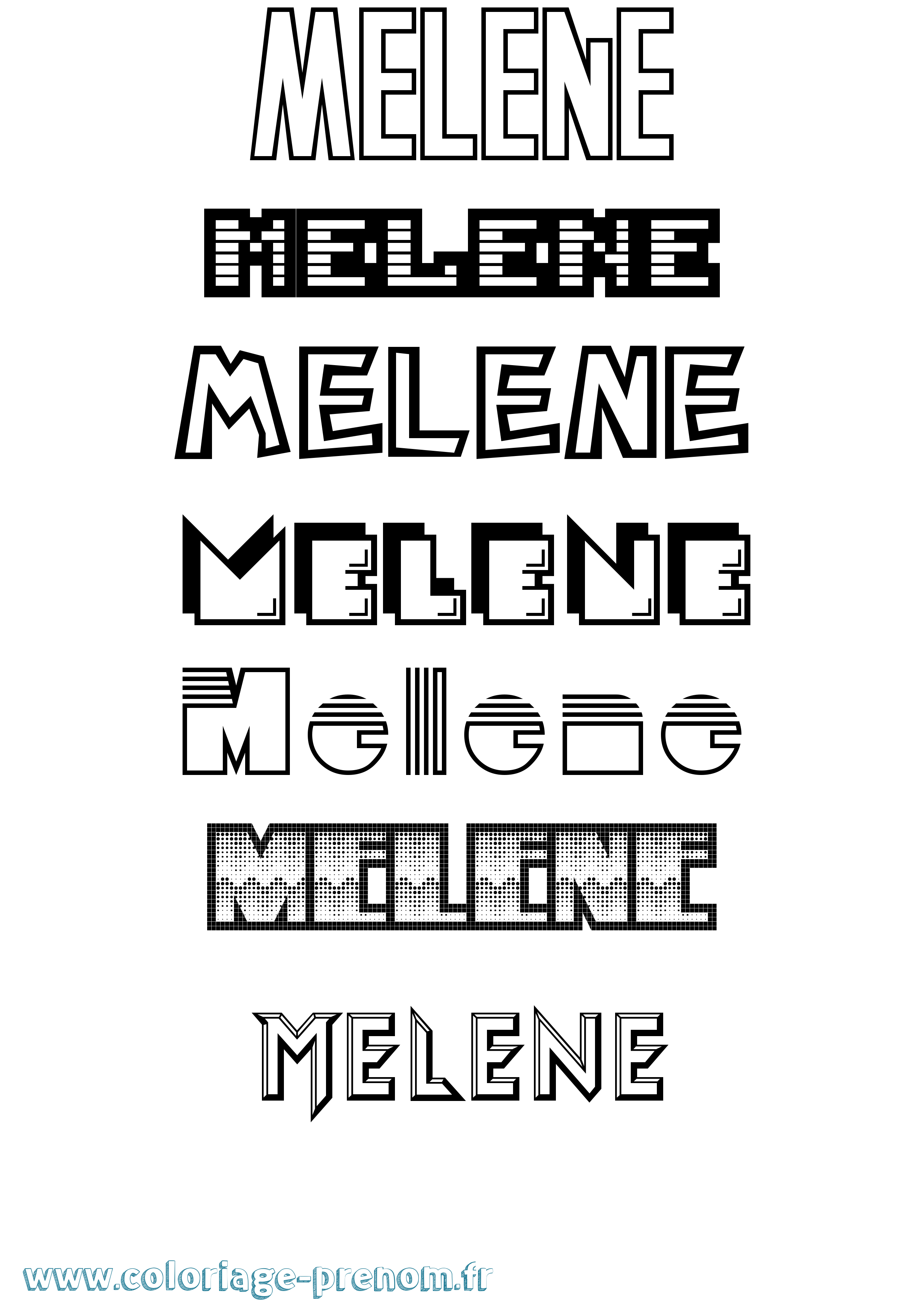 Coloriage Melene Jeux Vidéos Coloriage prénom Melene Jeux Vidéos