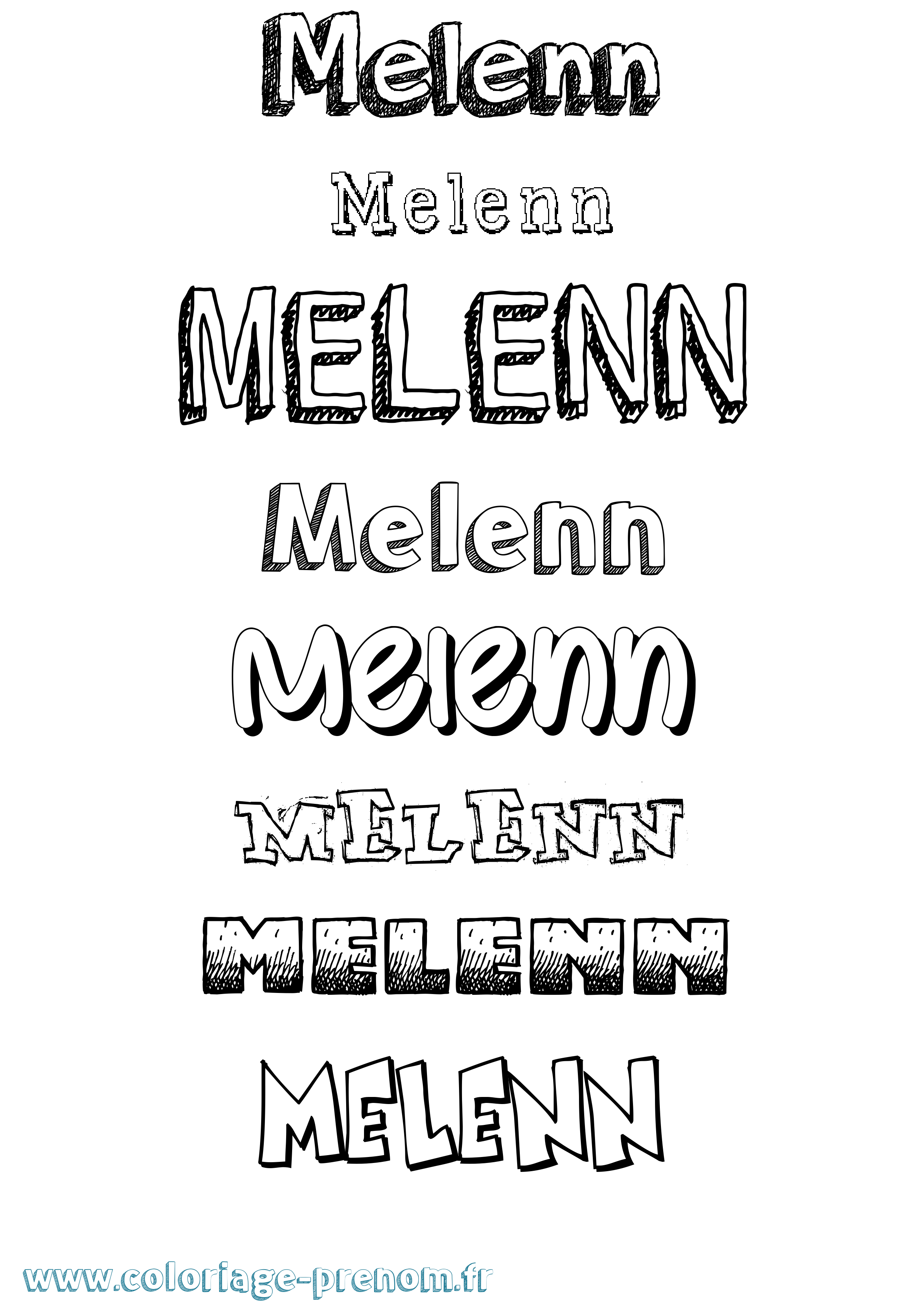 Coloriage Melenn Dessiné Coloriage prénom Melenn Dessiné