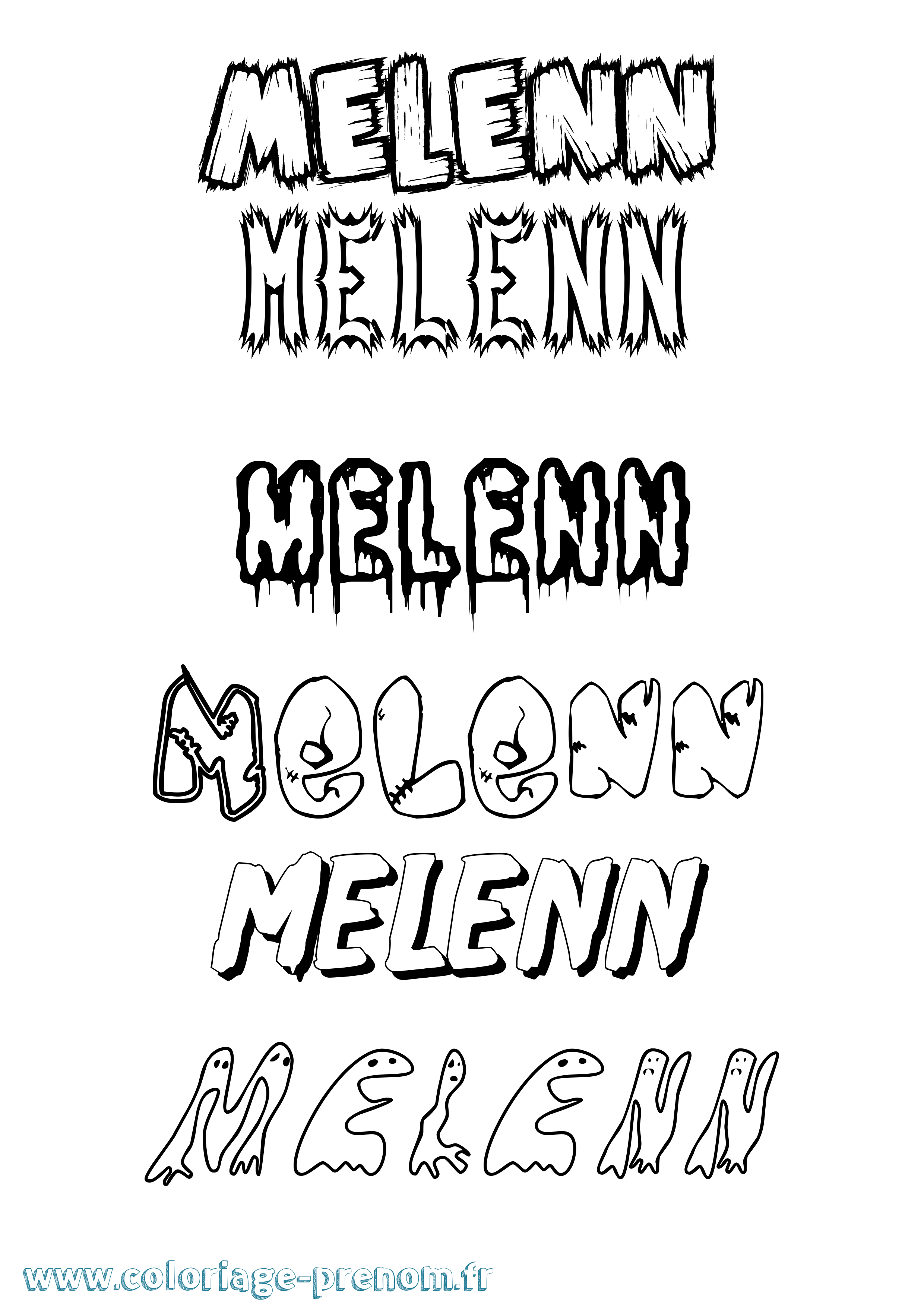 Coloriage Melenn Frisson Coloriage prénom Melenn Frisson