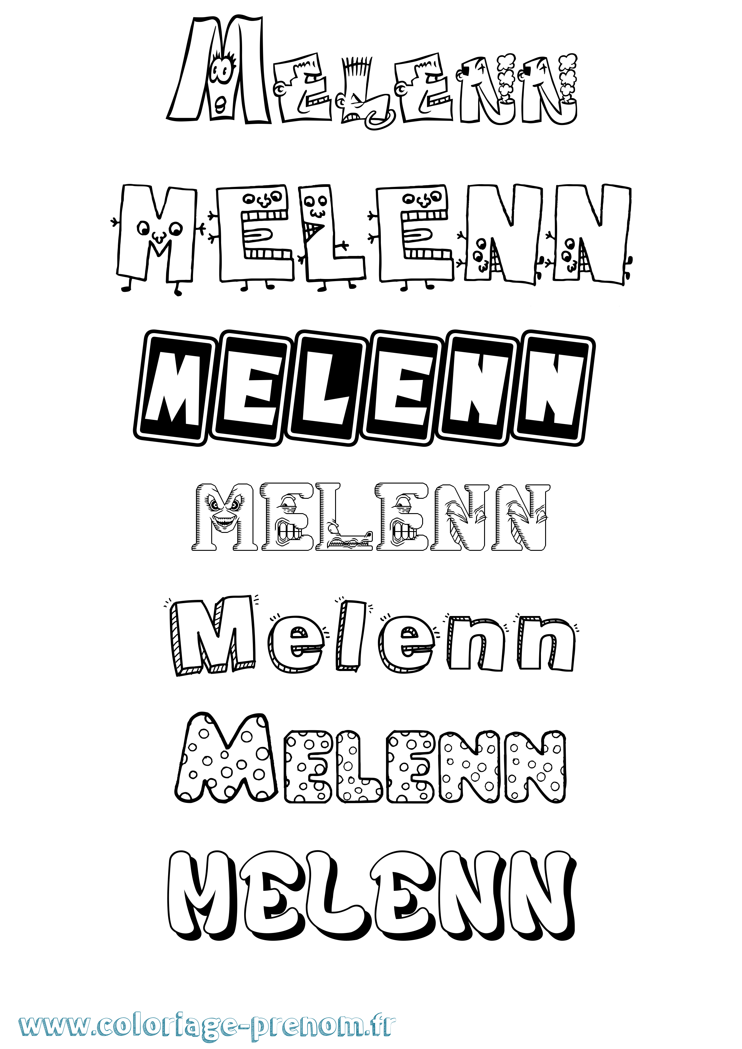 Coloriage Melenn Fun Coloriage prénom Melenn Fun