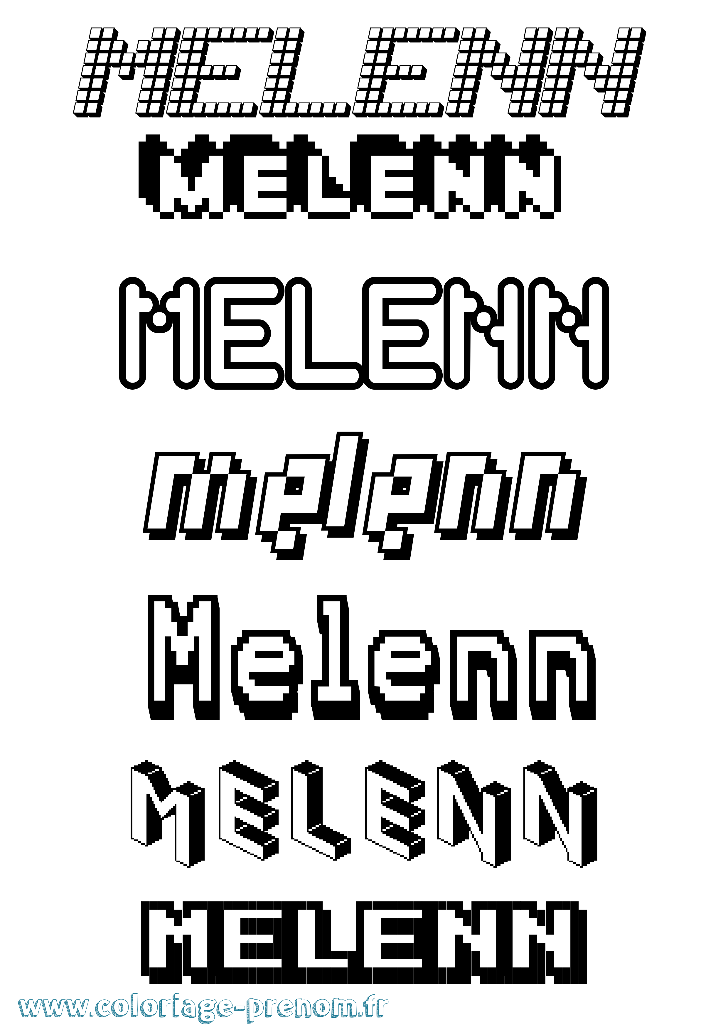 Coloriage Melenn Pixel Coloriage prénom Melenn Pixel
