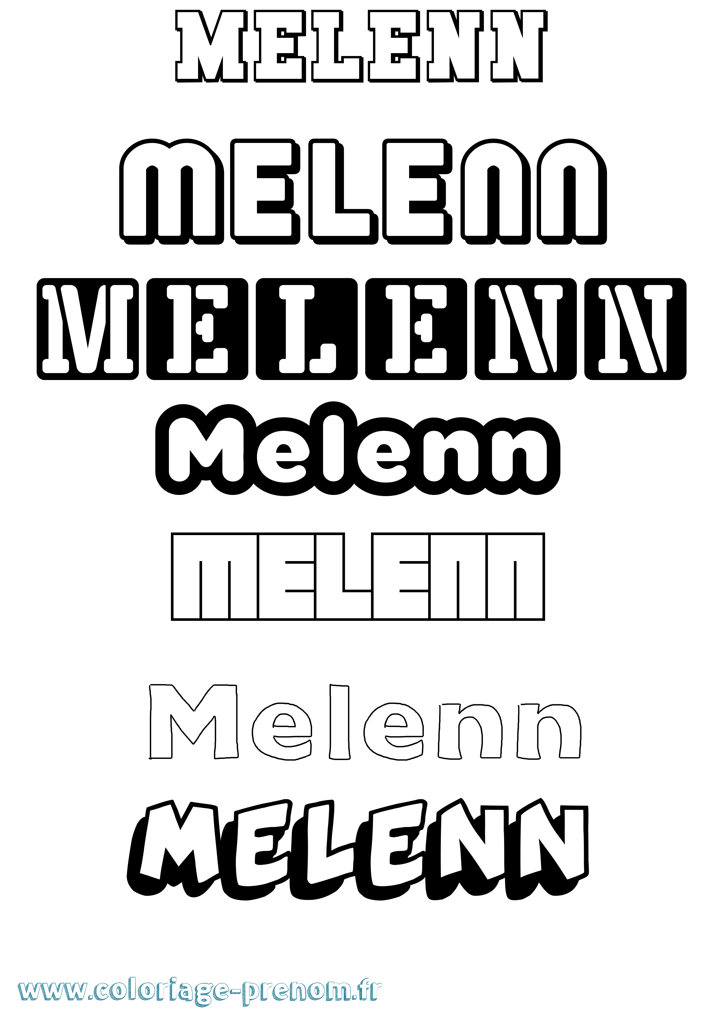 Coloriage Melenn Simple Coloriage prénom Melenn Simple