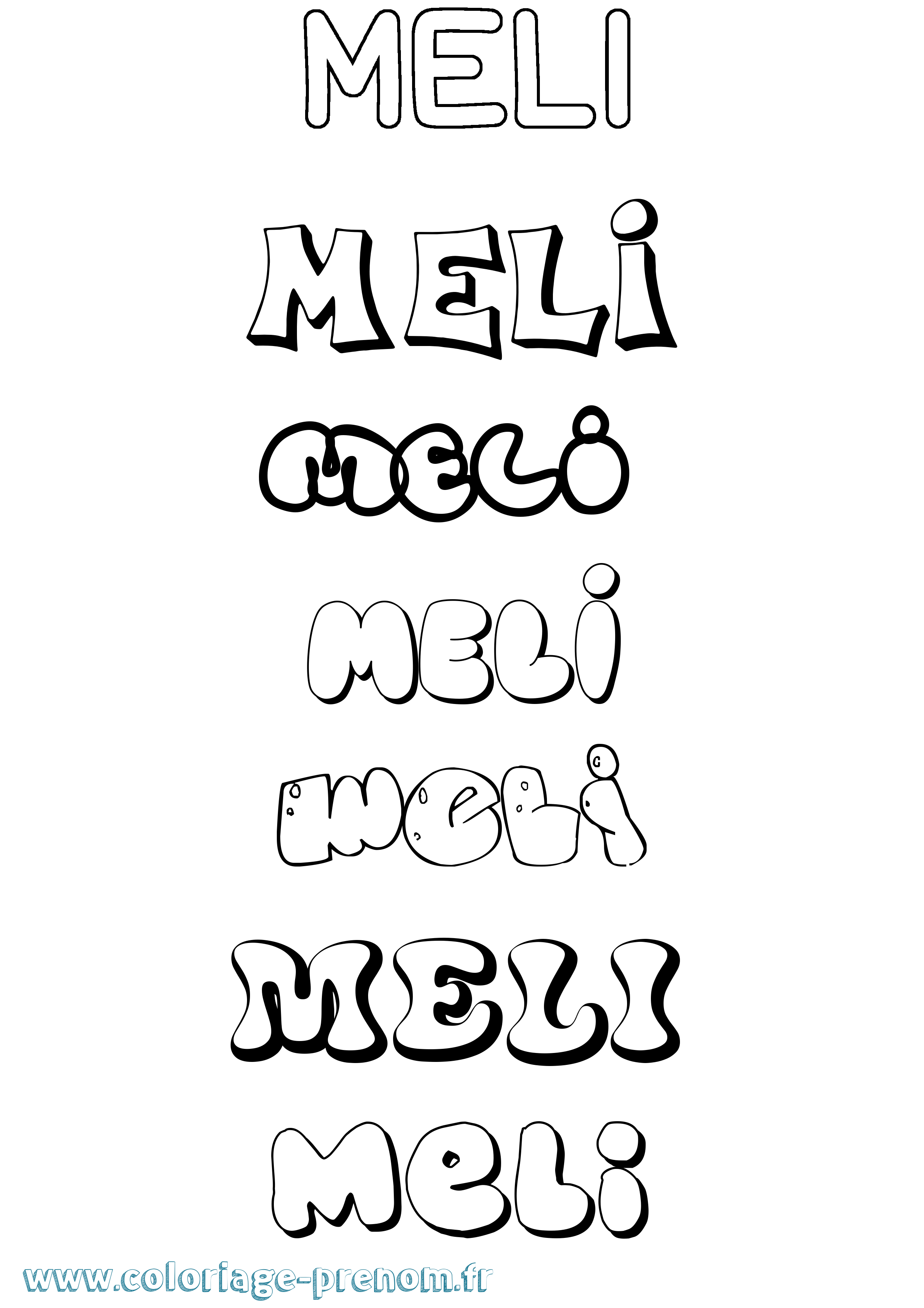 Coloriage Meli Bubble Coloriage prénom Meli Bubble