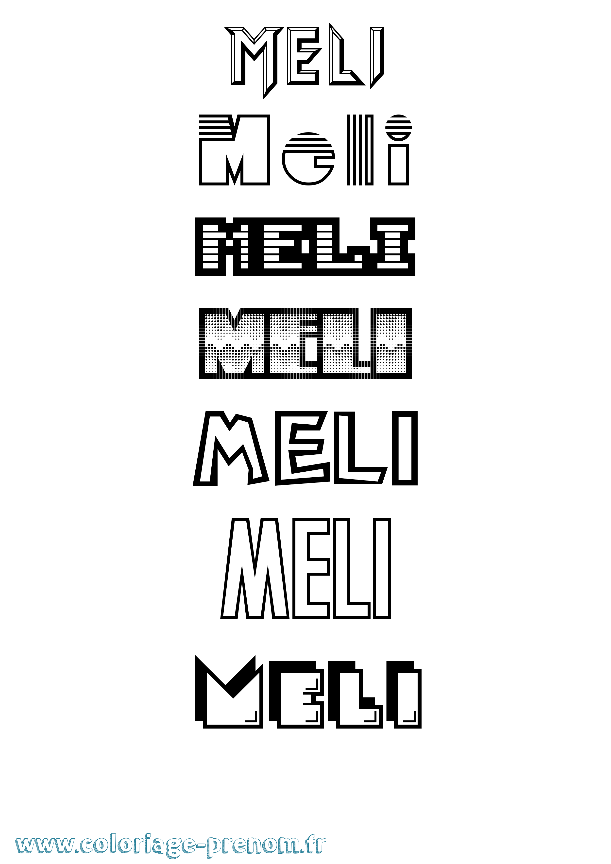 Coloriage Meli Jeux Vidéos Coloriage prénom Meli Jeux Vidéos