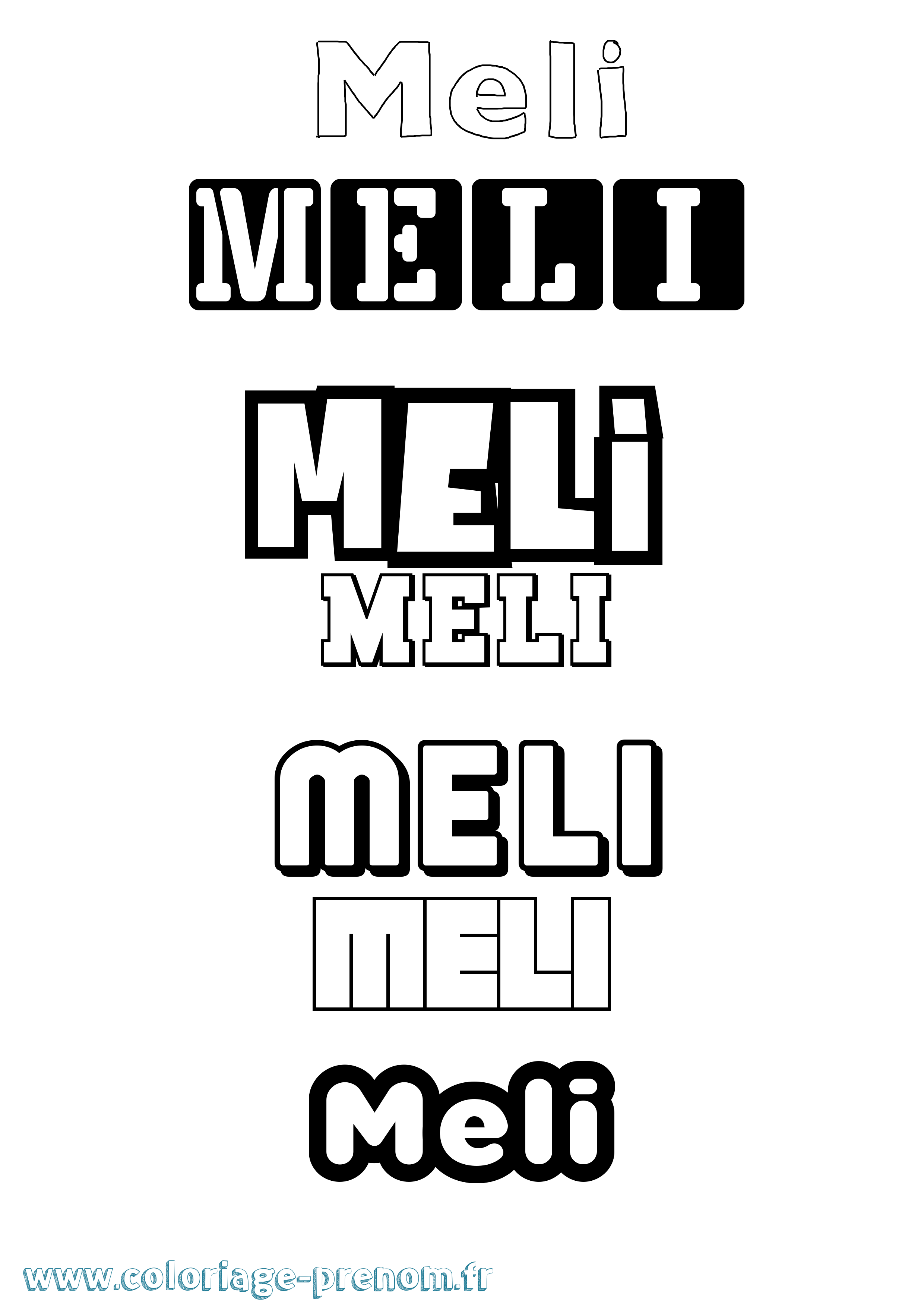 Coloriage Meli Simple Coloriage prénom Meli Simple