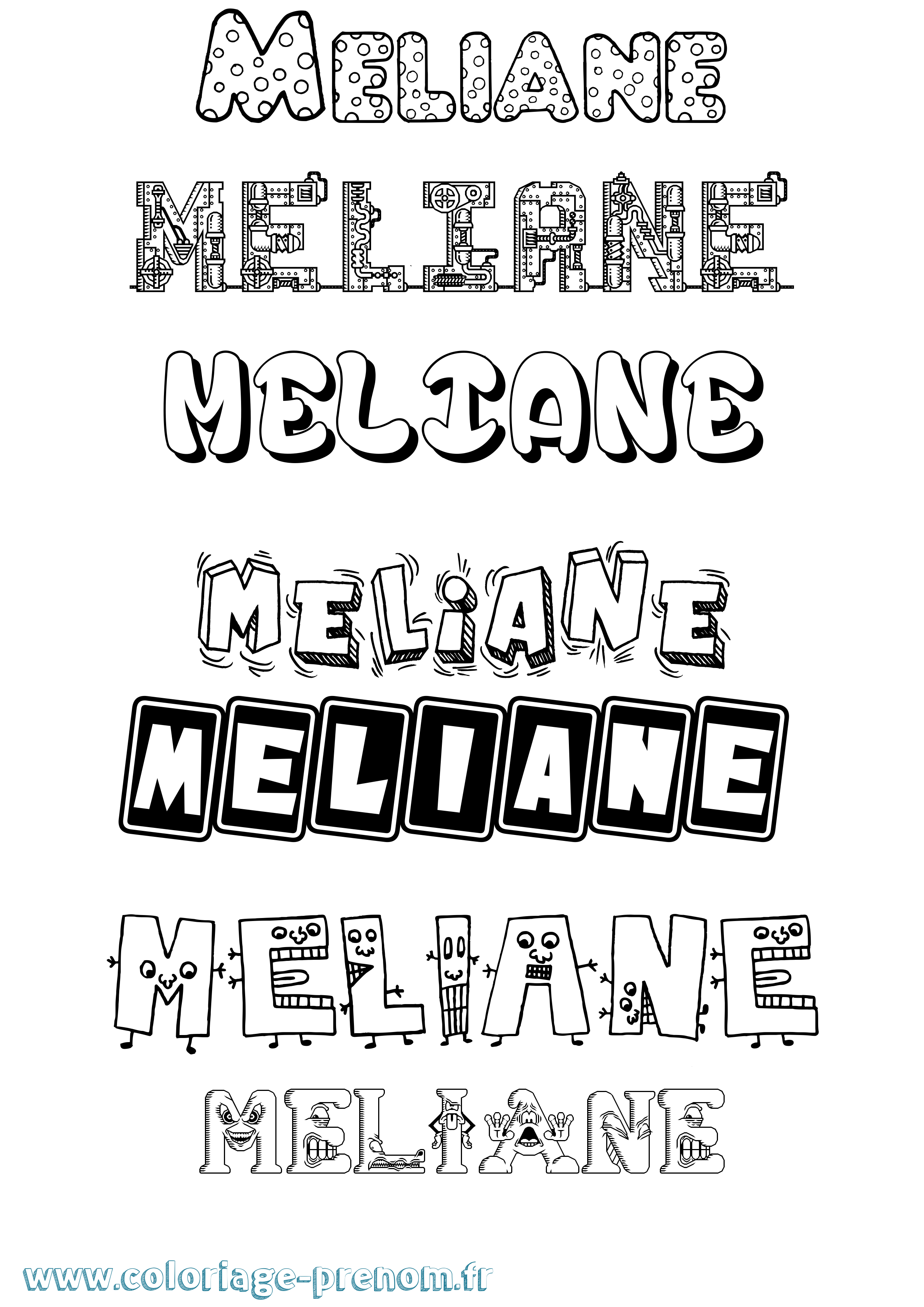 Coloriage Meliane Fun Coloriage prénom Meliane Fun