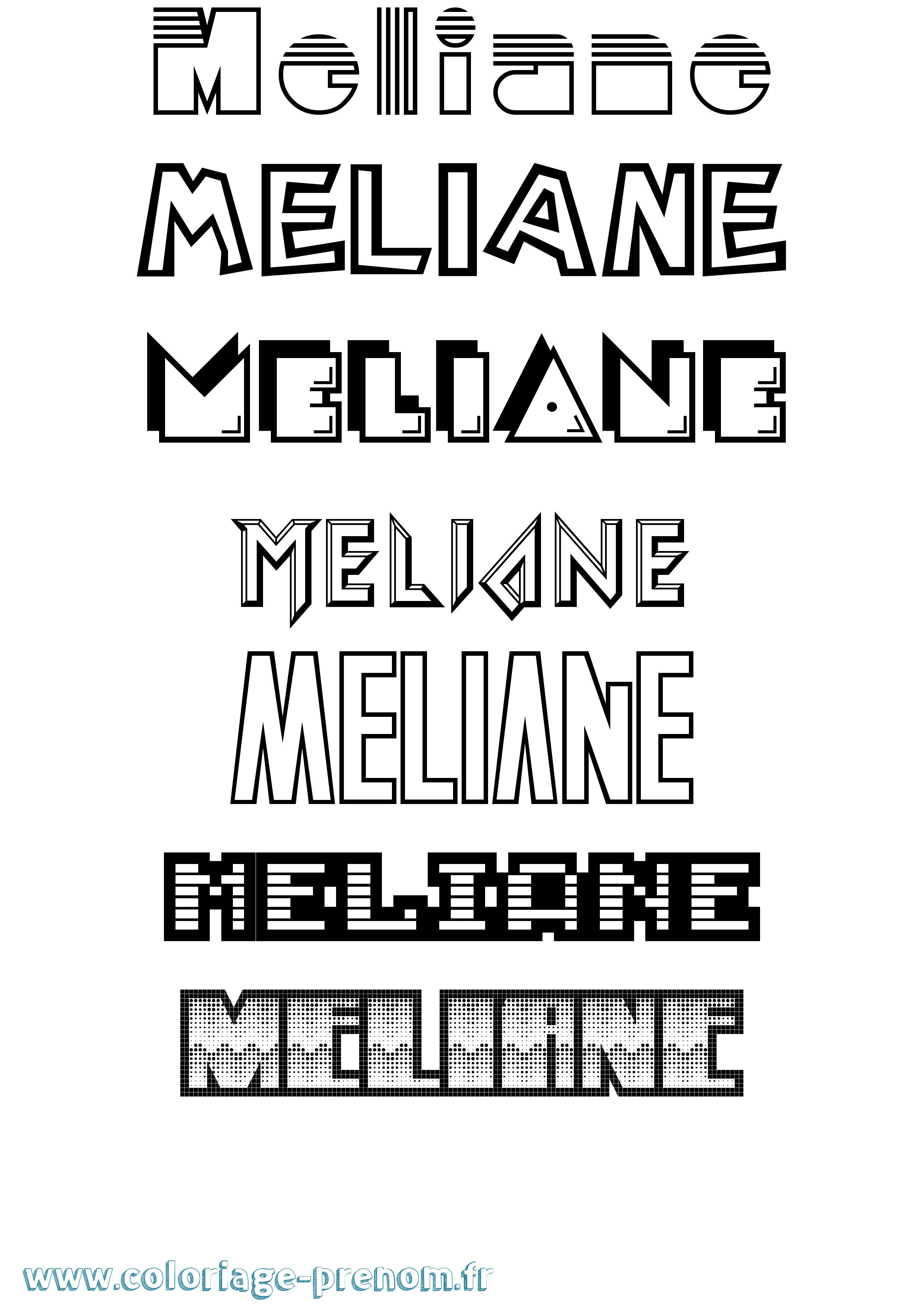 Coloriage Meliane Jeux Vidéos Coloriage prénom Meliane Jeux Vidéos
